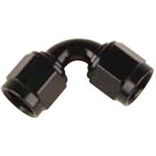 Fragola -6 AN Black 90 Degree Aluminum Tube Style Female Coupler for Fuel & Oil Lines - High-Performance AN Fittings for Racing, Automotive & Marine Applications