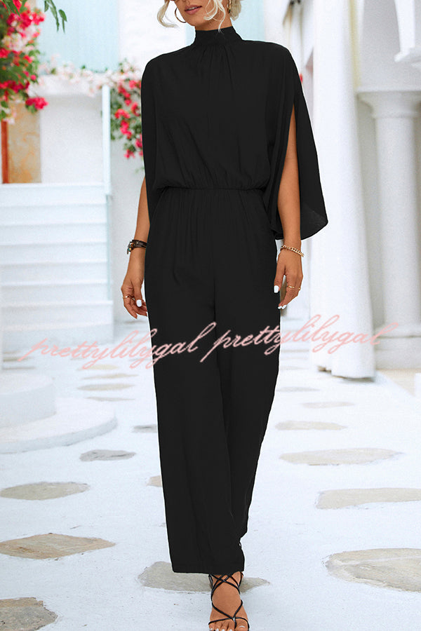 Elegant Solid Color Slit Back Lace Up Hollow Long Sleeve Jumpsuit for Women | Chic Party & Evening Wear | Perfect for Date Night, Cocktail Parties & Special Occasions