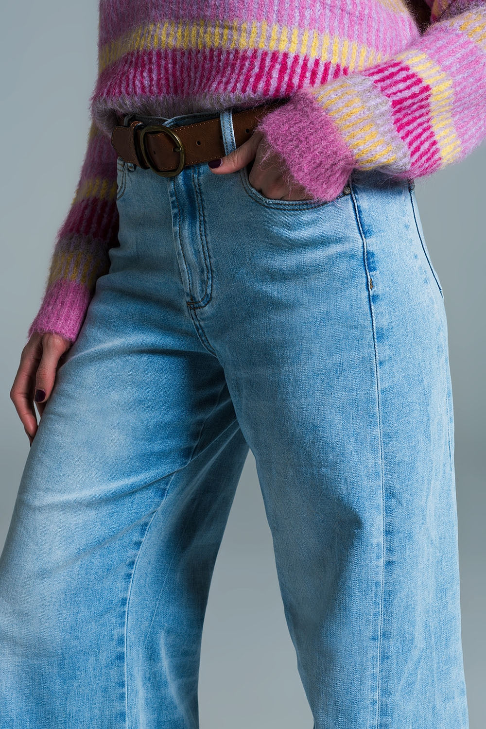 Vintage Washed Mom Jeans - High Waist Wide Leg Denim Pants for Women | Casual Outfit, Street Style & Everyday Comfort