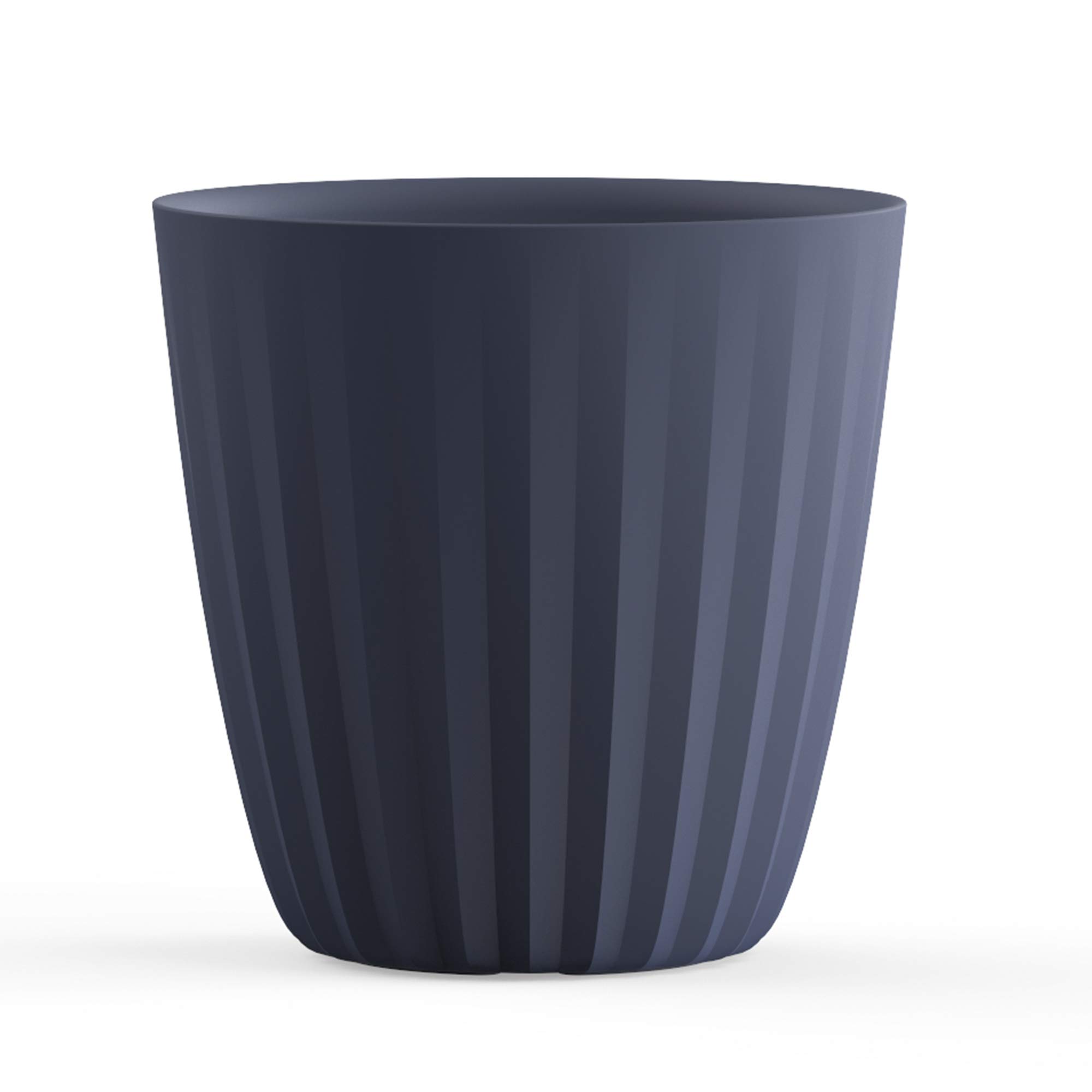 Crescent Garden Pleat Planter - Large 23-Inch Tall Outdoor Flower Pot in Midnight Black | Perfect for Patio, Garden & Home Decor Planting