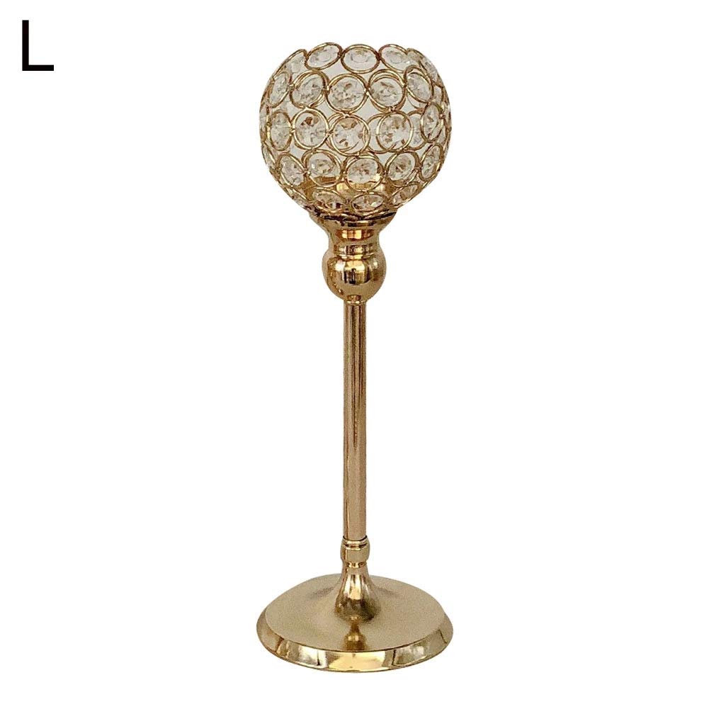 Golden 30cm Crystal Hollow Metal Candle Holder - Elegant Candlestick for Home Decor, Wedding Centerpiece, Party & Festival Decoration - Perfect for Dining Table, Mantel & Romantic Ambiance