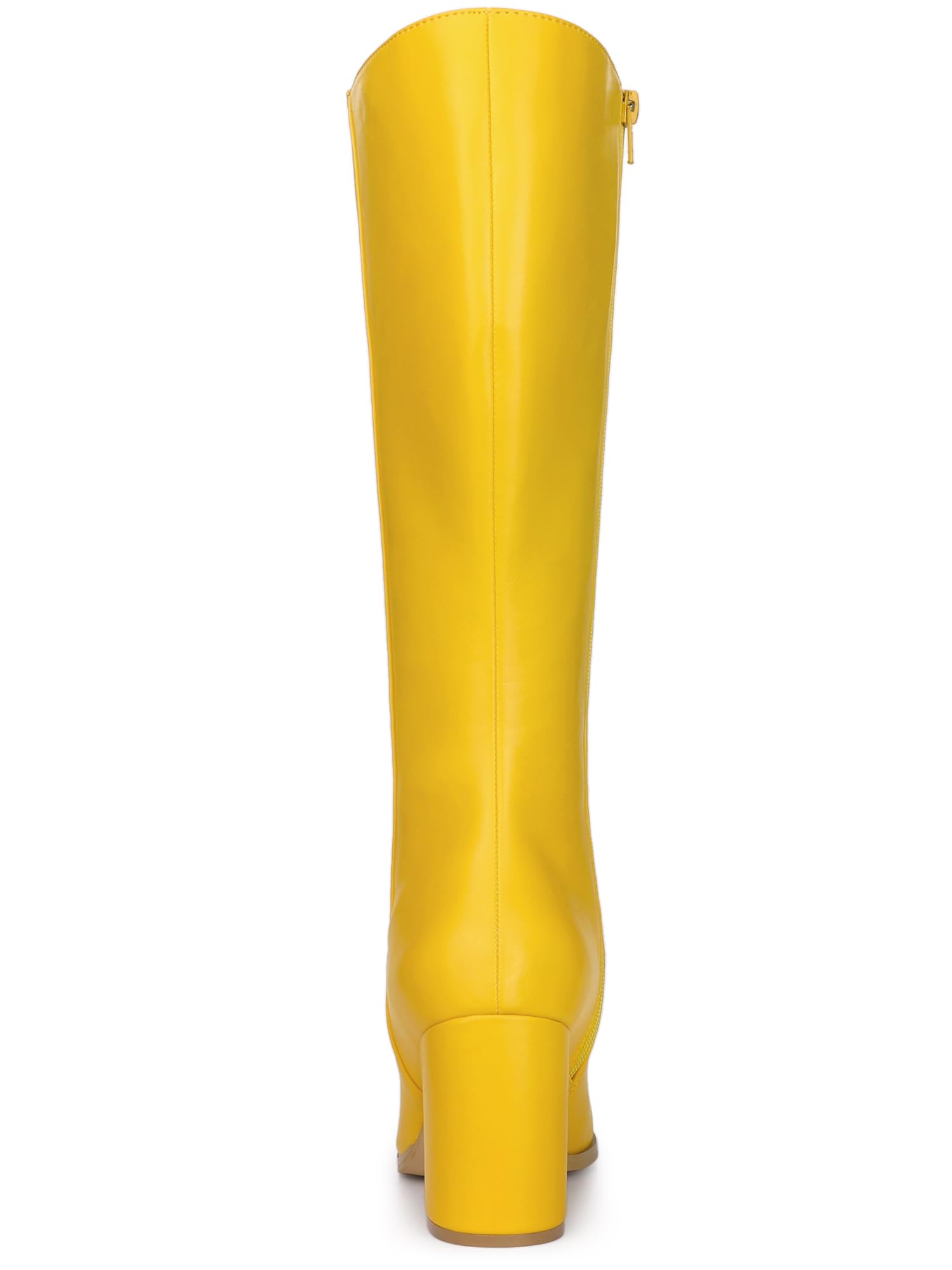 Allegra K Women's Knee High Boots with Round Toe & Zip Closure - Chunky Block Heels for Comfort & Style | Perfect for Office, Date Night & Fall Winter Fashion