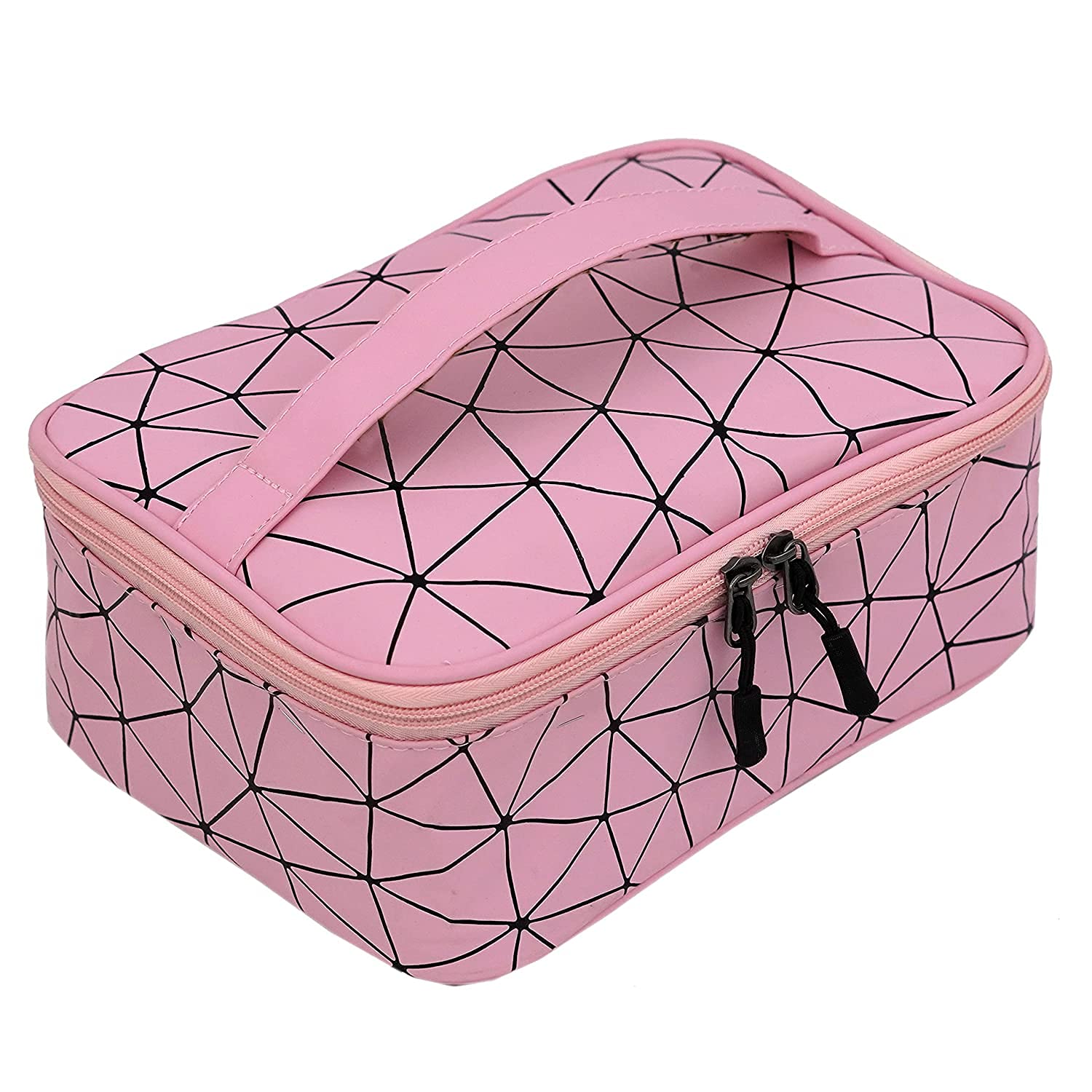 Prisma Cosmetic Travel Pouch - Pink Makeup Organizer for Women & Men, Perfect for Travel & Toiletries