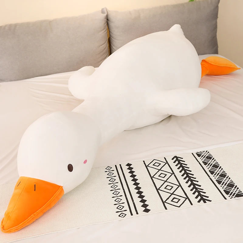 Big White KAWAI Plush Duck Toy - Cute Sleeping Pillow, High Quality Stuffed Animal, Funny Sweet Gift for Friends & Kids | Perfect for Bedtime, Nursery Decor, and Birthday Presents