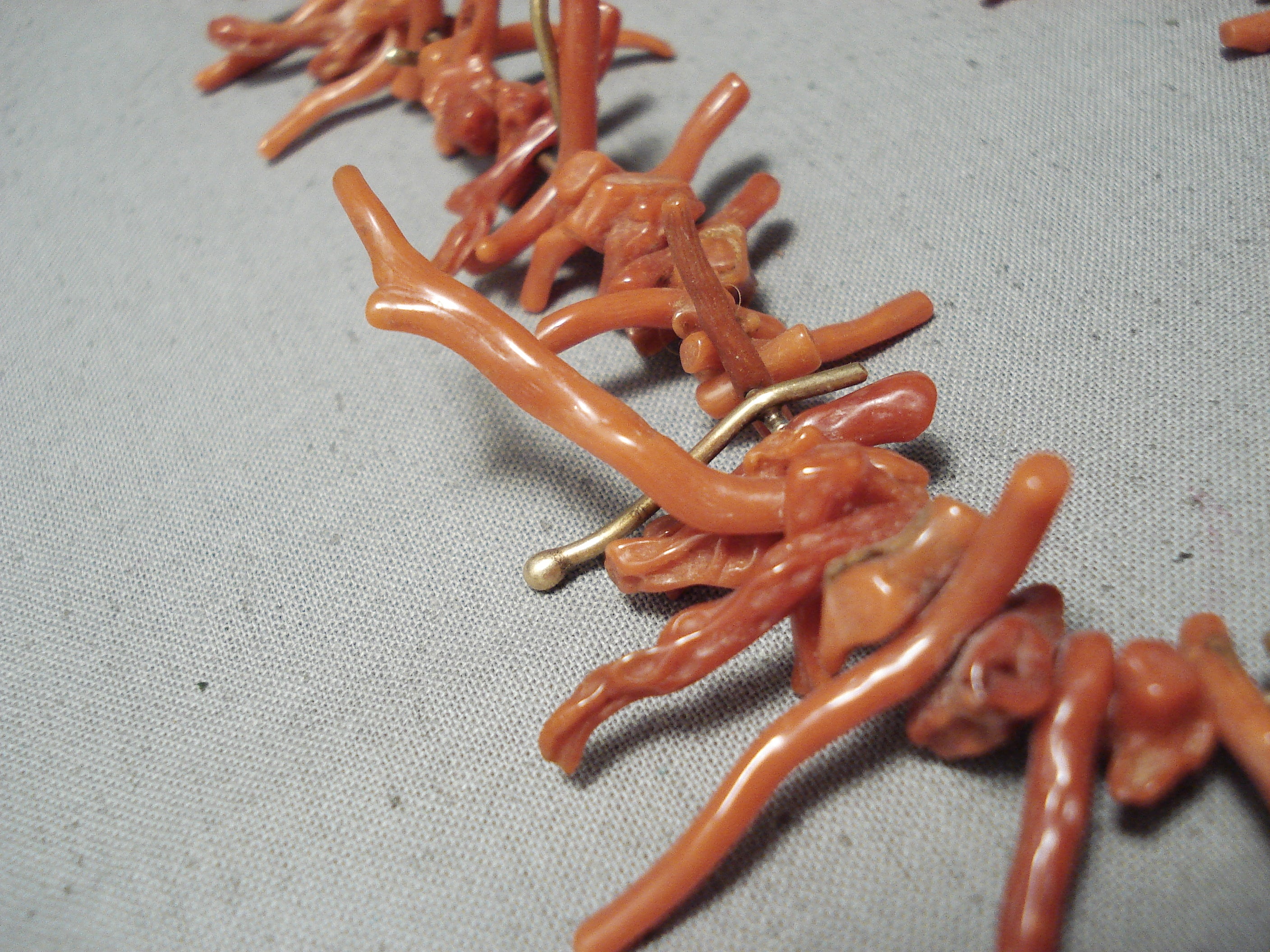 14K Gold Vintage Navajo Coral Native American Jewelry Necklace - Handmade Southwest Style Statement Piece for Women | Perfect for Boho Fashion, Weddings & Cultural Events