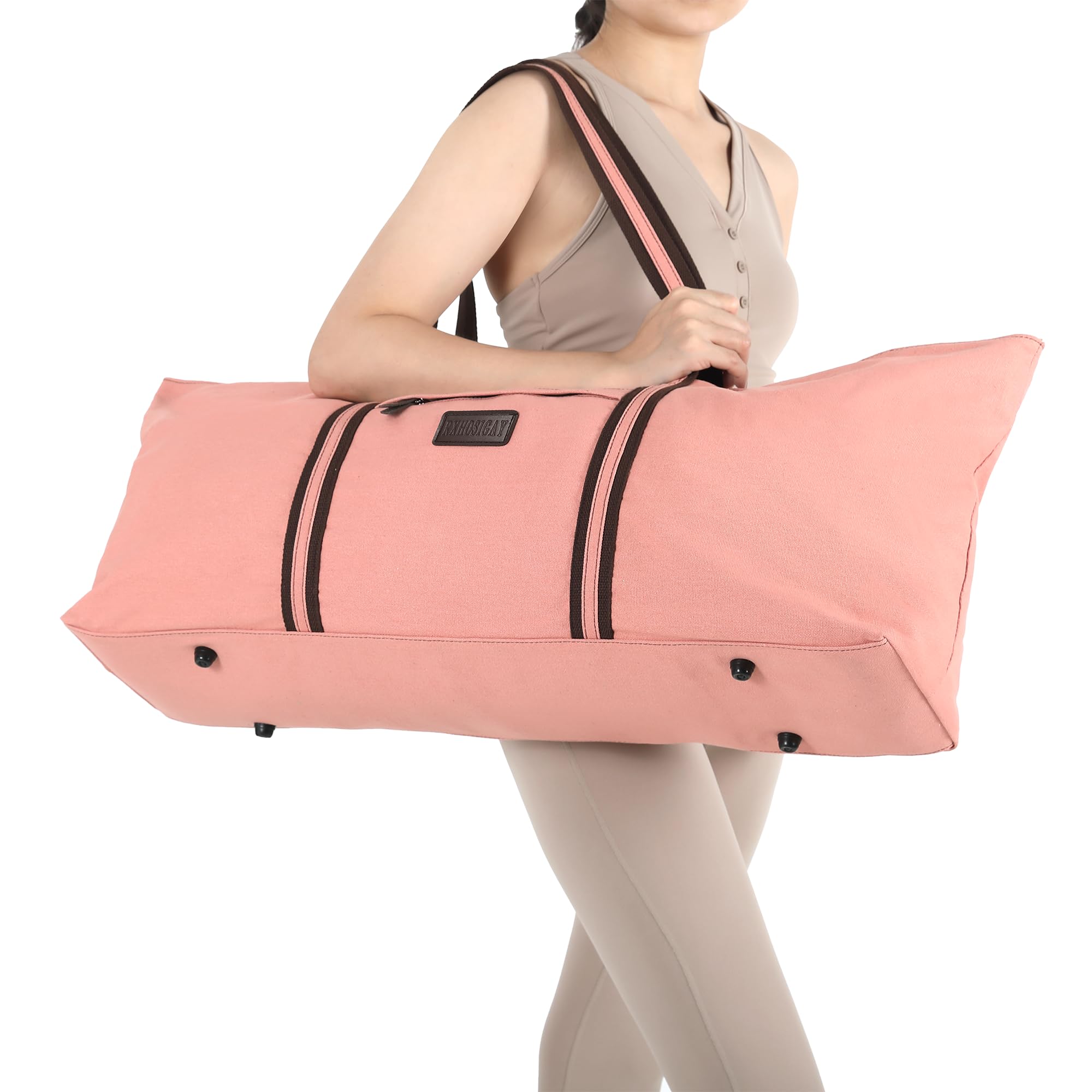 Extra Large Yoga Mat Tote Bag with Multi-Functional Storage Pockets - Full-Zip Gym Bag for Pilates, Sports & Yoga - Perfect for Gym, Travel & Workout Storage