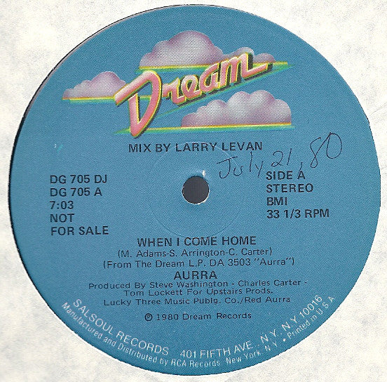Aurra - When I Come Home (Larry Levan Mix) 12