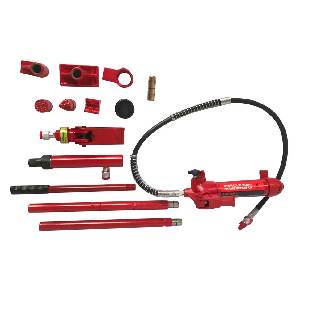 4 Ton Porta Power Hydraulic Kit - Heavy Duty Auto Body Frame Repair Jack for Car, Truck & SUV - Perfect for Collision Repair, Dent Removal & Frame Straightening