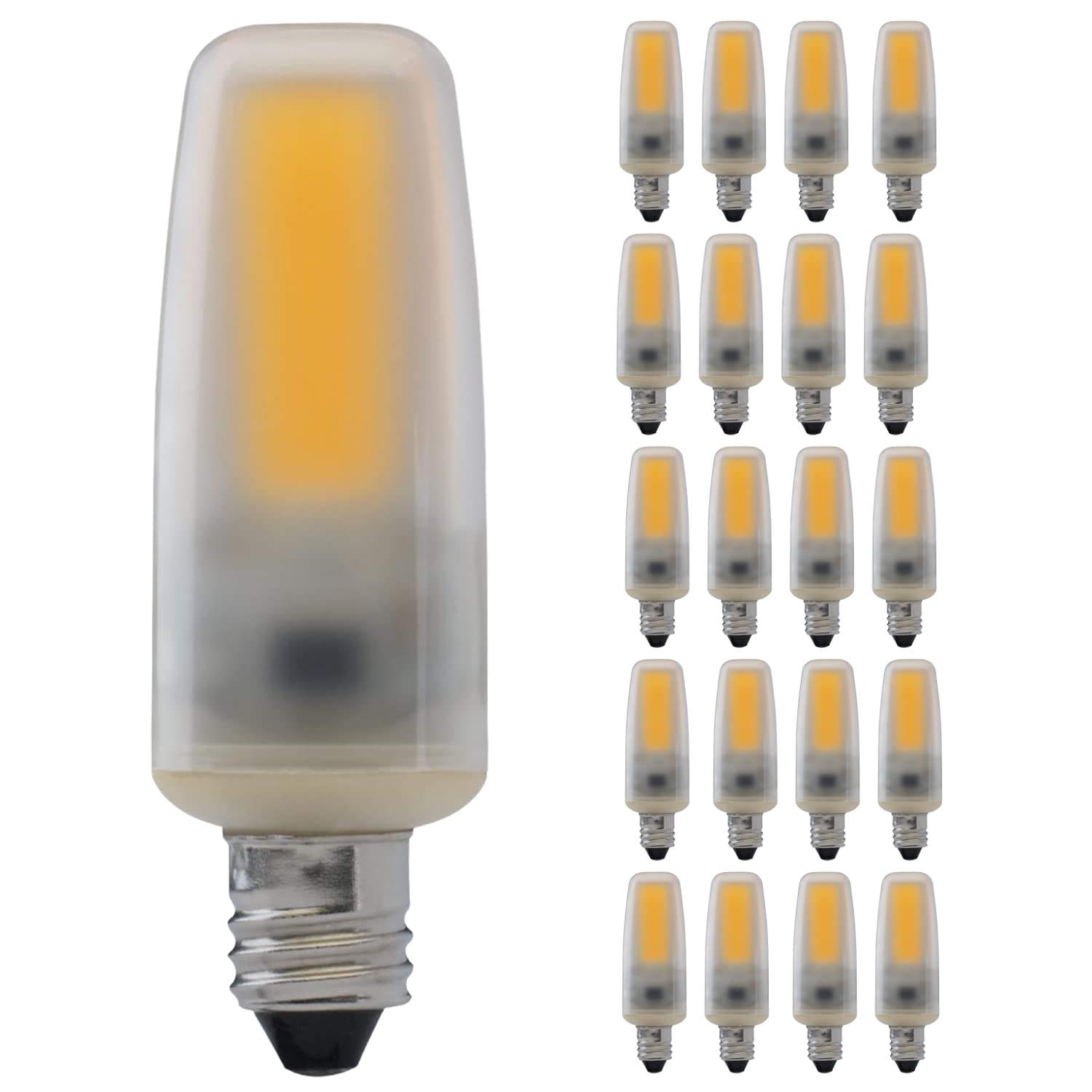 Satco S8686 4 Watt LED Bulbs - 20 Pack, 3000K Warm White, Frosted Mini Candelabra Base, 120V - Perfect for Home Decor, Chandeliers, Ceiling Fans, and Classic Style Lighting Fixtures