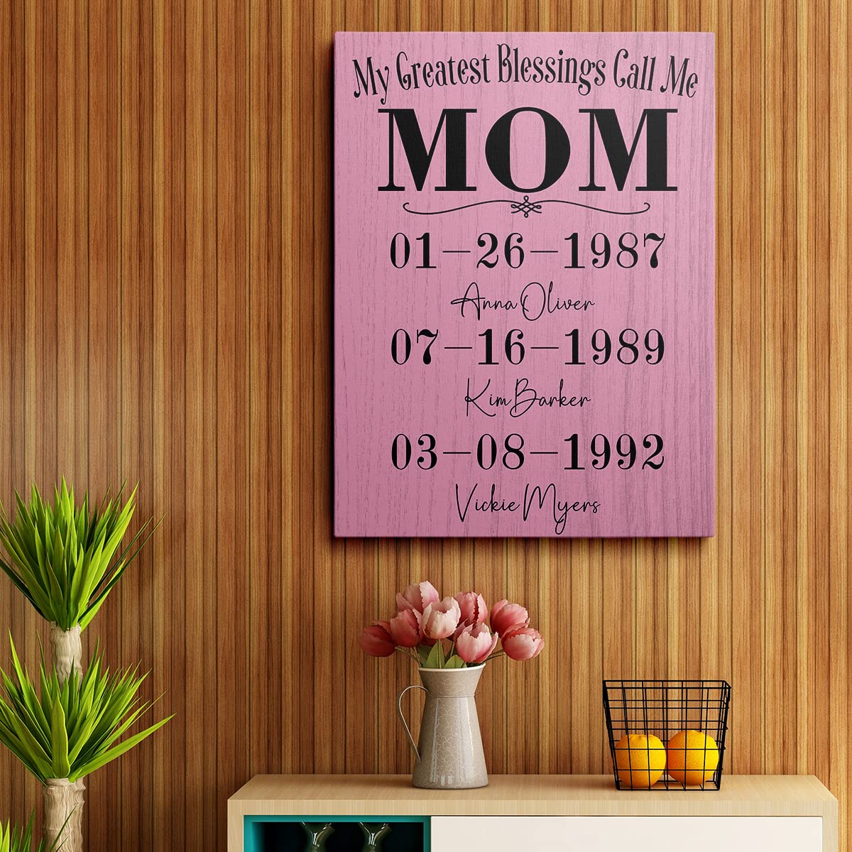 Personalized Mother's Day & Birthday Gifts for Mom & Wife - Custom 'My Greatest Blessings' Canvas Prints - Perfect for Home Decor, Wall Art & Family Keepsakes