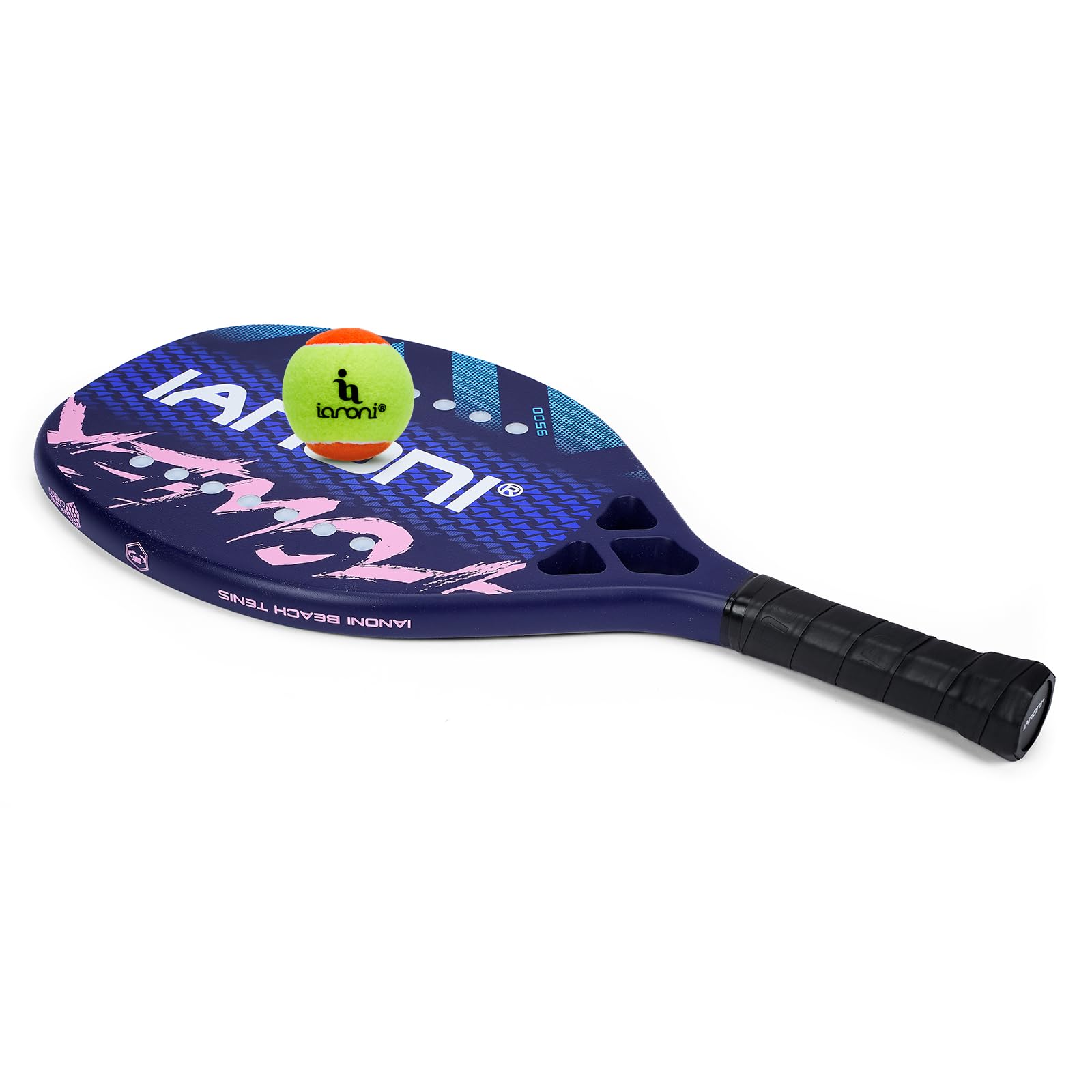 Premium Carbon Fiber Beach Tennis Paddle with EVA Memory Foam Core - Lightweight & Durable Racket for Outdoor Beach Tennis, Backyard Games & Summer Sports Activities