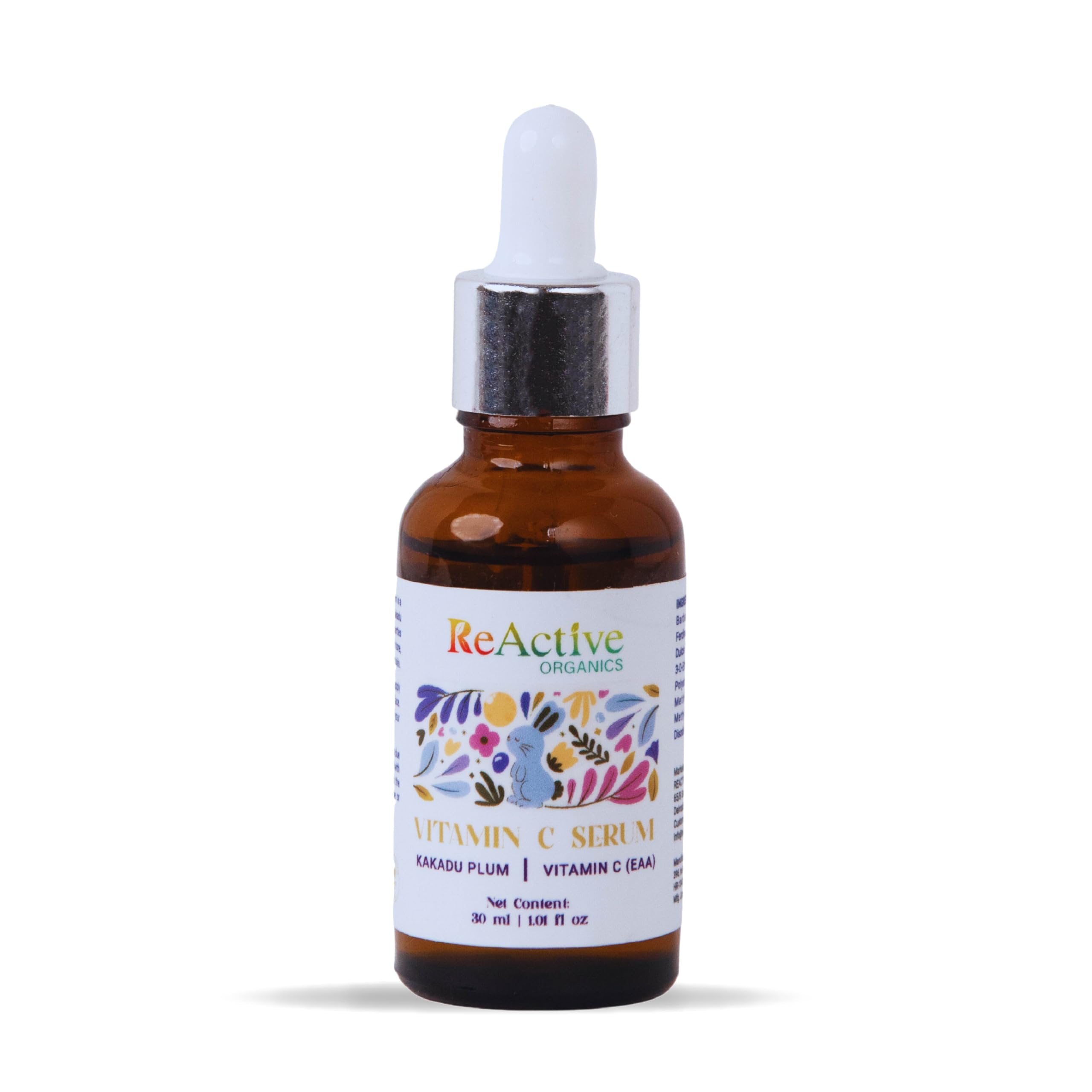 ReActive Organics Vitamin C Serum with Kakadu Plum & EAA - Anti-Aging Face Serum for Radiant Skin, 30ml | Brightening & Hydrating Facial Treatment for Day & Night Use