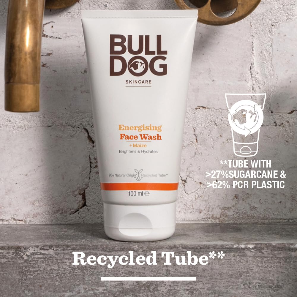 Bulldog Skincare Energizing Face Wash for Men - Revitalizing Facial Cleanser 150ml | Deep Cleansing & Hydrating for Daily Skincare Routine