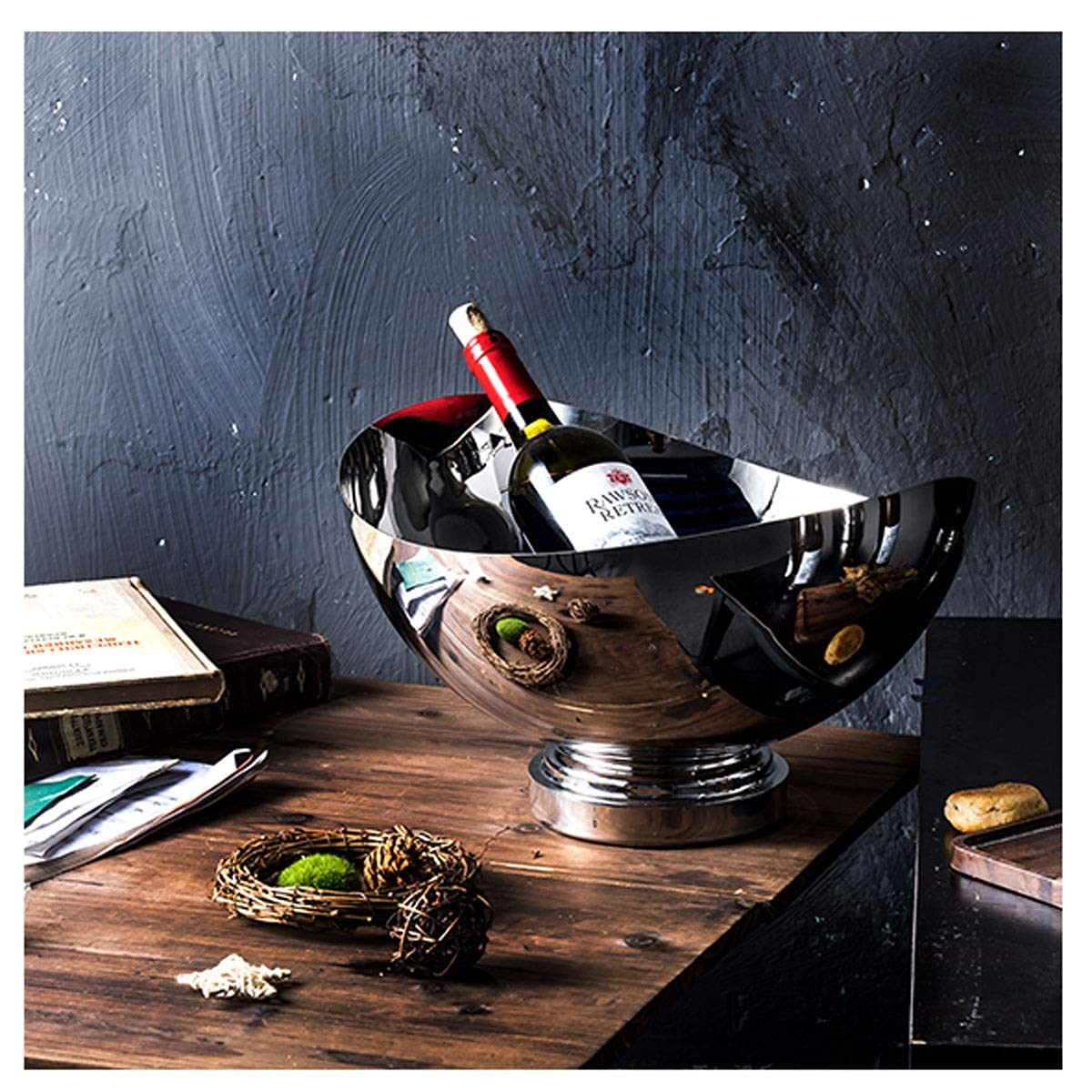 Stainless Steel Ice Bucket with Ice Tongs - Large Capacity Metal Champagne Cooler Bowl for Wedding, Party & Holiday Entertaining - Perfect for Cocktails, Wine Chilling & Outdoor Gatherings