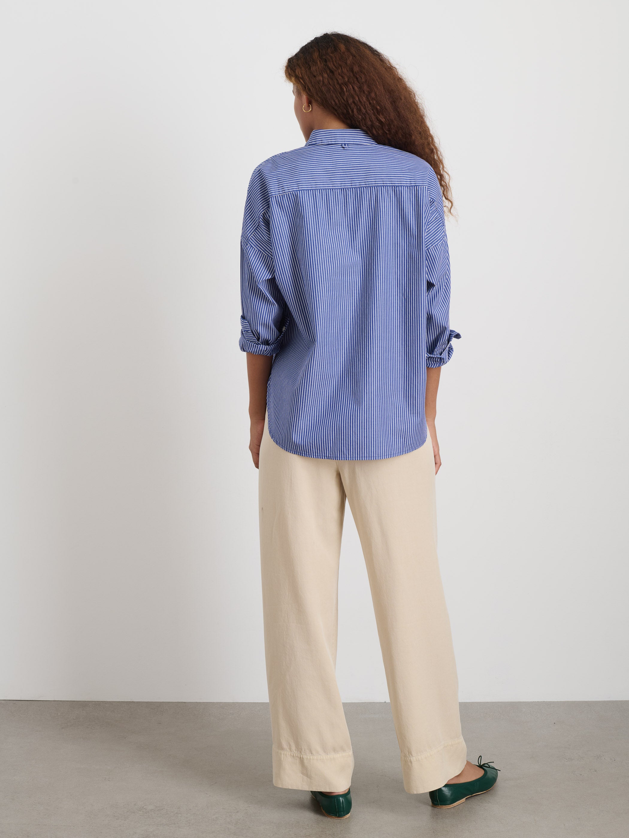 Riley Pant in Drapey Twill - Women's High Waisted Wide Leg Trousers for Office, Travel & Casual Wear
