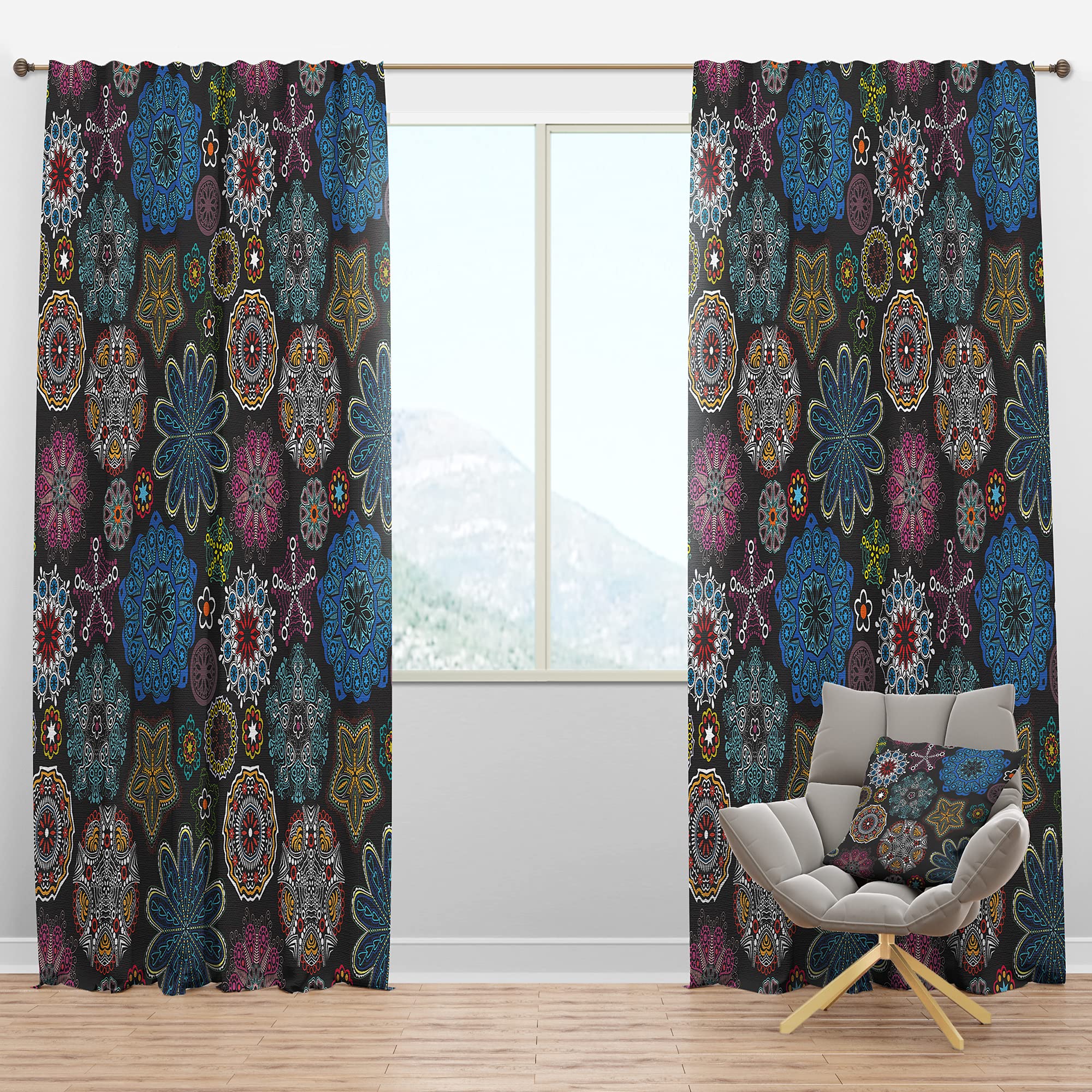 DesignQ Blackout Curtains - Ornate Floral Texture Thermal Insulated Window Drapes for Bedroom & Living Room (52x90, Single Panel) - Perfect for Light Blocking, Privacy & Temperature Control