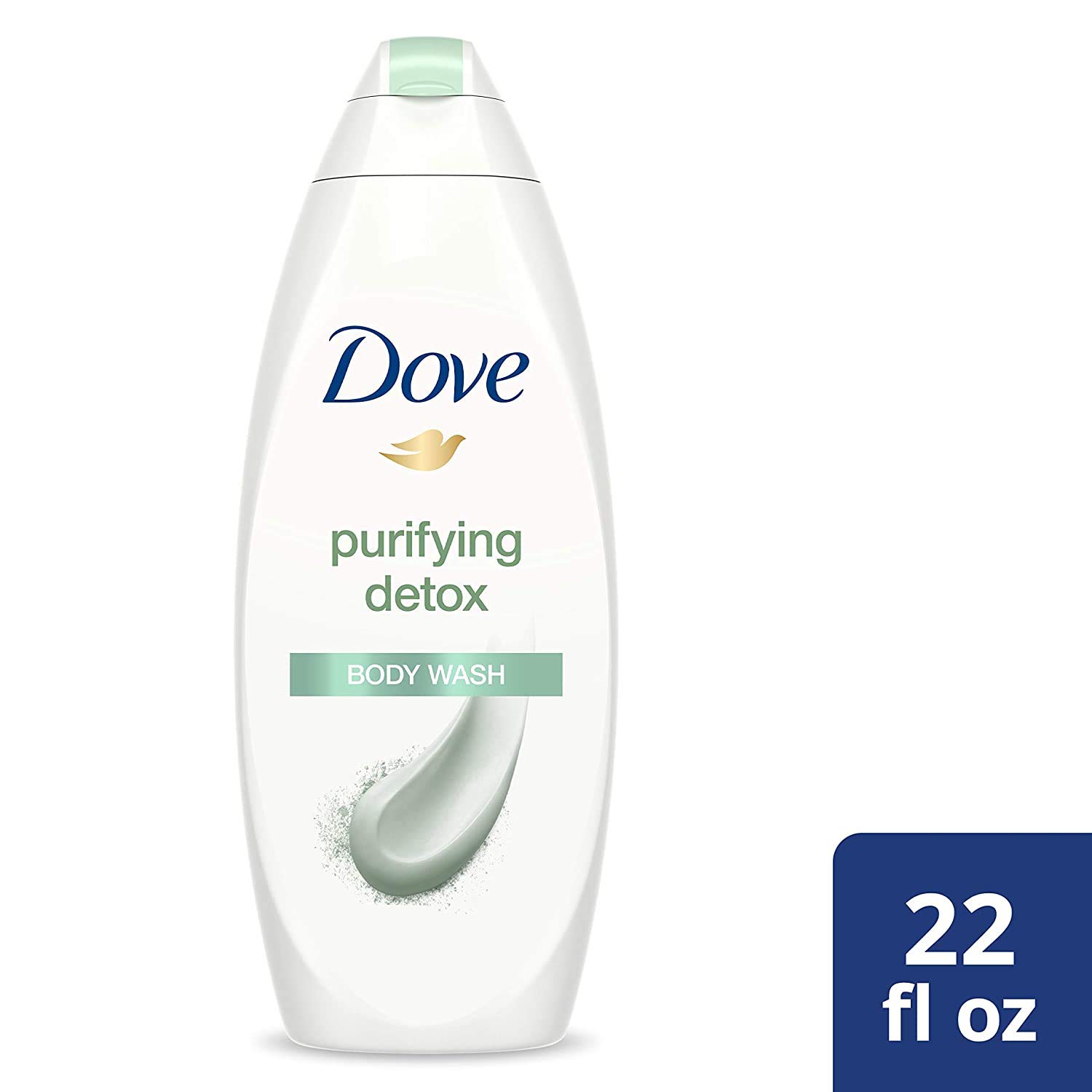 Dove Nourishing Body Wash with Green Clay - Purifying Detox & Deep Cleansing - 22 FL OZ (650mL) per Bottle - 2 Pack - For Daily Shower & Spa Relaxation at Home
