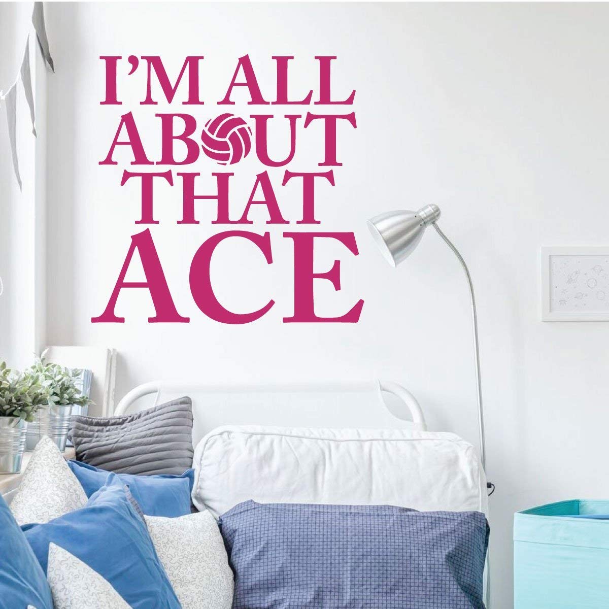 Volleyball Wall Decal - Ace Sports Vinyl Sticker for Girls Bedroom & Playroom - Removable Sports Decor - Perfect for Volleyball Lovers & Team Spirit