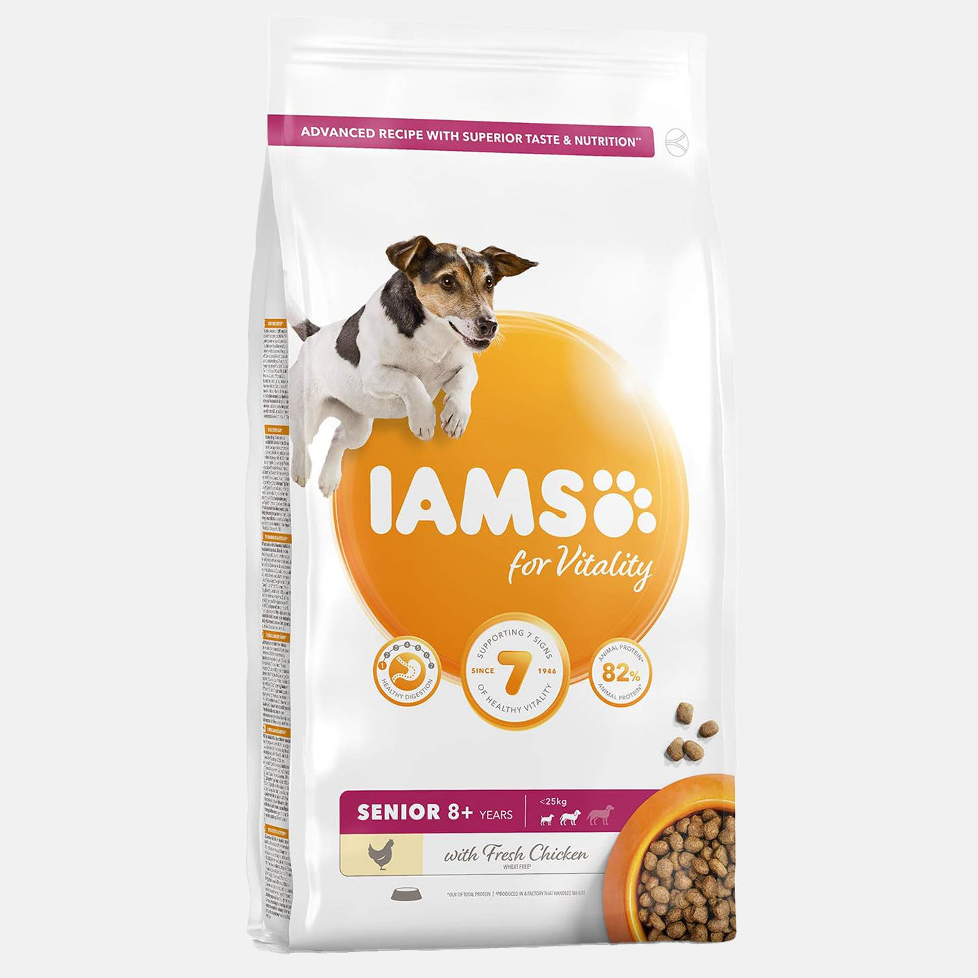 IAMS Vitality Small/Medium Breed Senior Dog Food with Real Chicken - High Protein Dry Food for Aging Dogs (7+ Years) - Supports Joint Health & Digestion - Perfect for Senior Dogs with Reduced Activity Levels