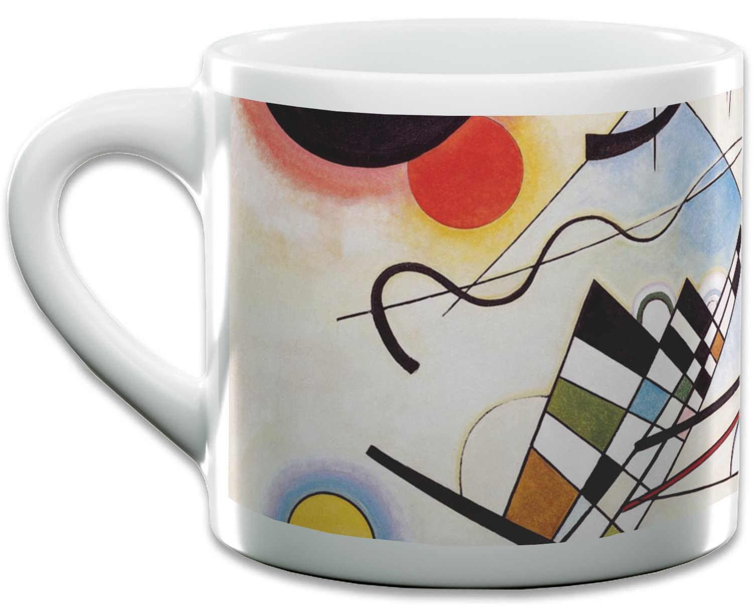 Kandinsky Composition 8 Double Shot Espresso Cup - Modern Art Coffee Mug for Home & Office - Perfect for Espresso, Cappuccino, and Tea Lovers - Unique Gift Idea for Art Enthusiasts