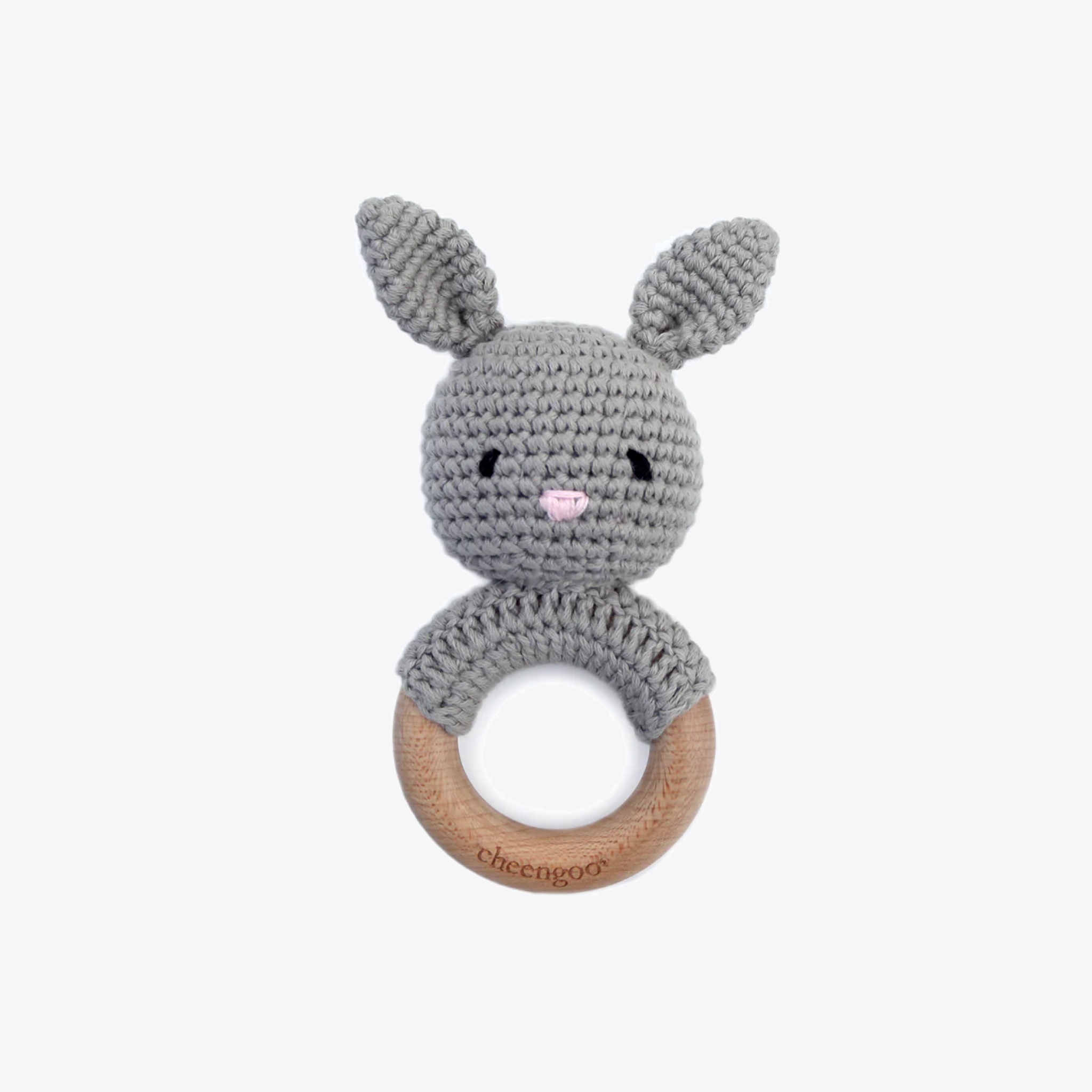Organic Cotton Baby Teething Rattle Toy - Cute Bunny Design for Soothing Sore Gums | Safe & Soft Chew Toy for Infants & Toddlers | Perfect for Teething Relief, Sensory Play & Early Learning Development