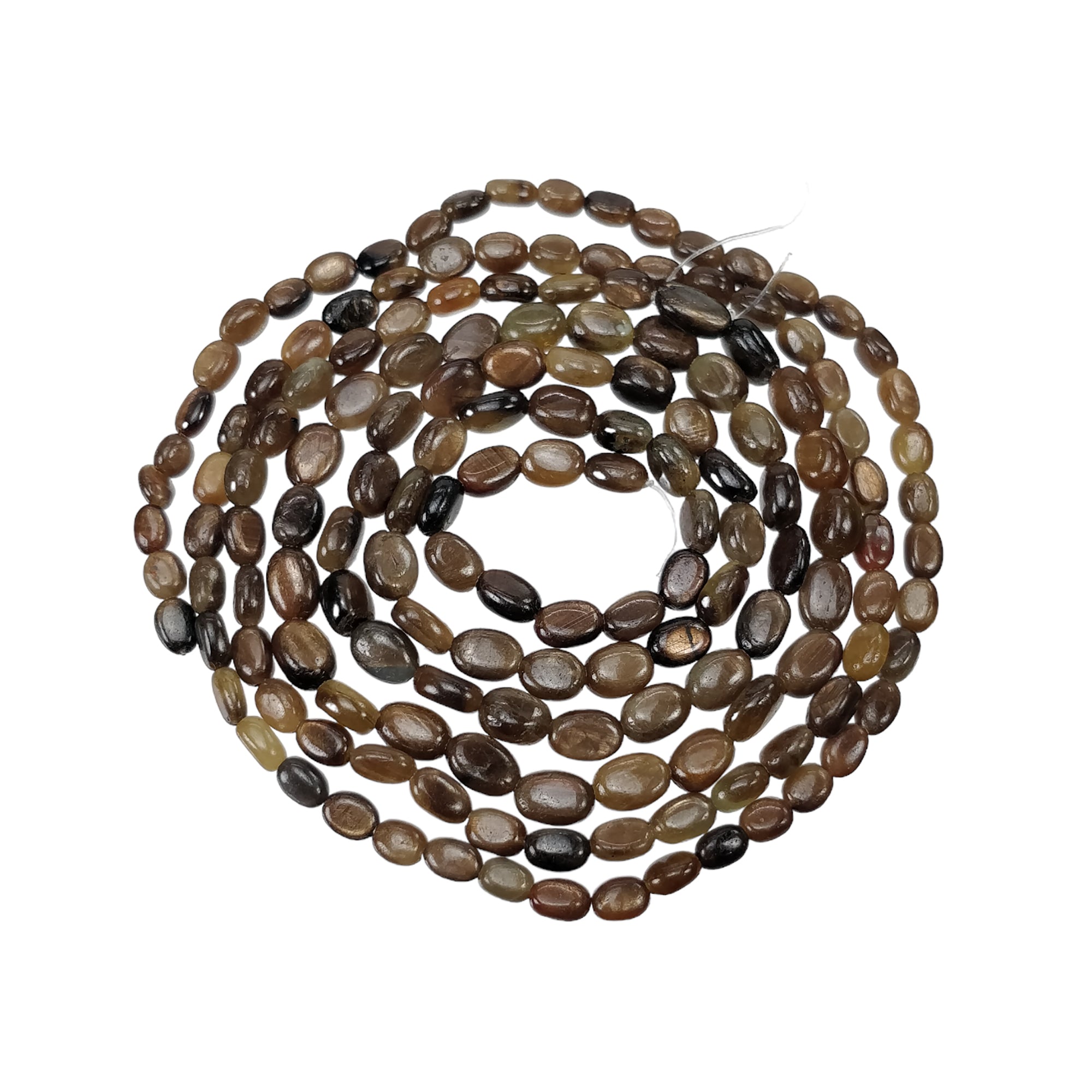 Natural Unheated Golden Brown Chocolate Sapphire Gemstone Cabochon Loose Beads - 115.55cts Oval Plain Nuggets (4x3mm, 6x5mm, 33 Pieces) for Jewelry Making, Wire Wrapping & DIY Crafts