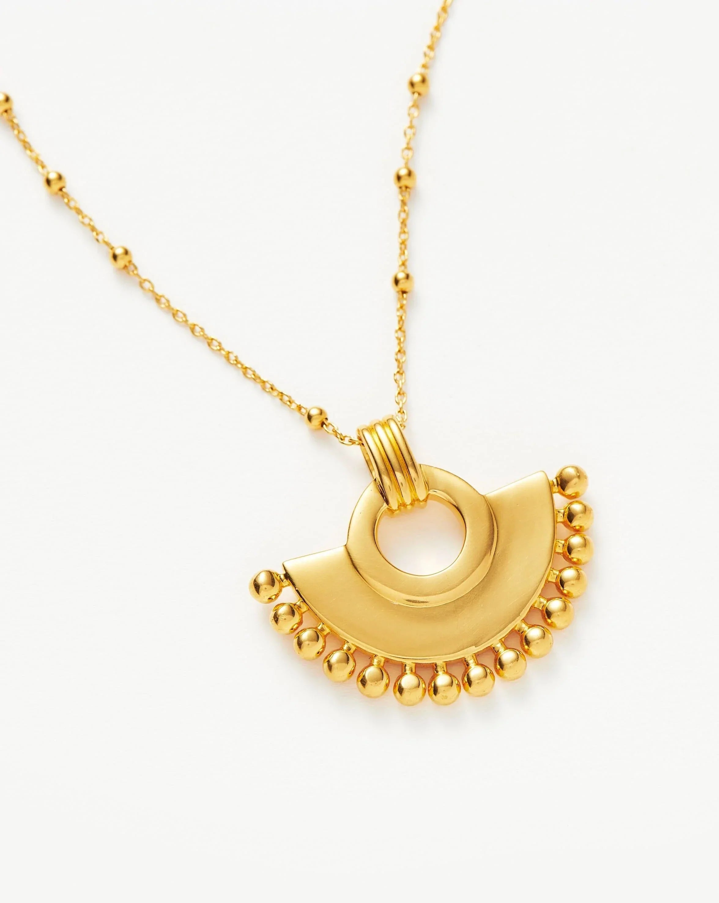 Zenyu Fan Necklace - 18k Gold Plated Elegant Pendant for Women | Perfect Gift for Birthday, Anniversary & Special Occasions