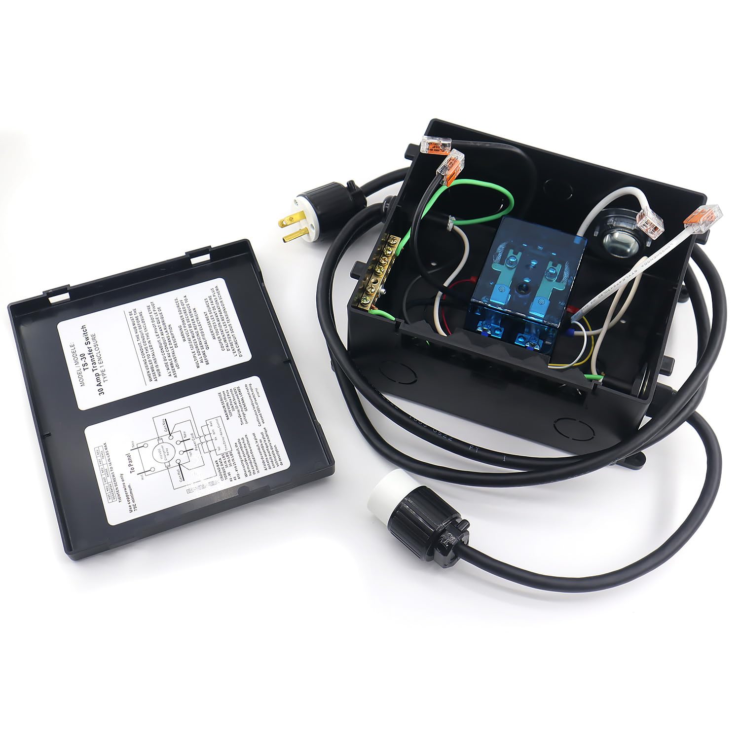 30 Amp Prewired Automatic Transfer Switch for RV, Travel Trailer & Camper Van - 120V Generator Transfer Switch - Perfect for Emergency Power Backup & Off-Grid Living