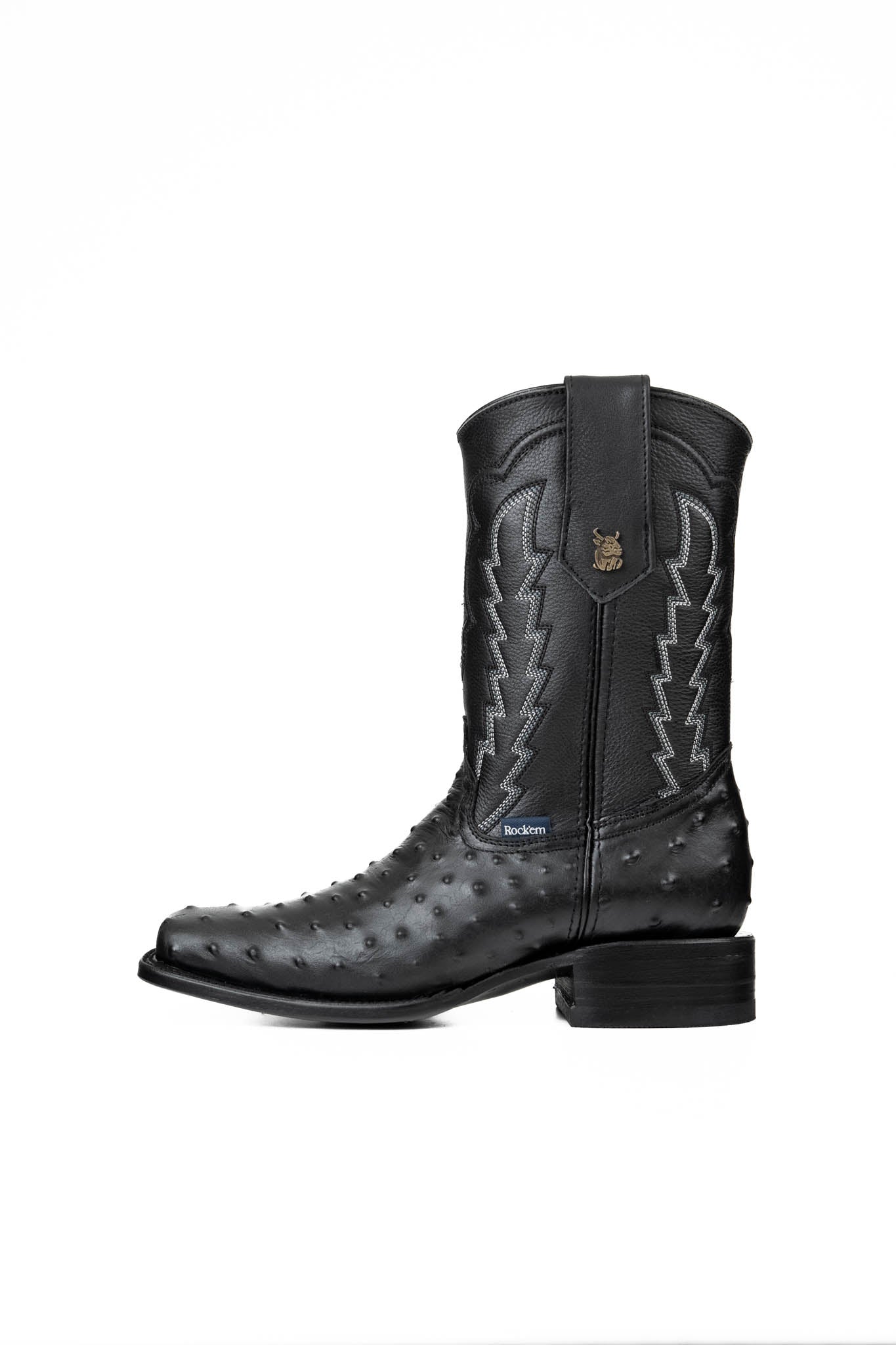 Stylish Ostrich Leather Cowboy Boots with Zipper for Men & Women - Perfect for Rodeo, Western Fashion & Country Events
