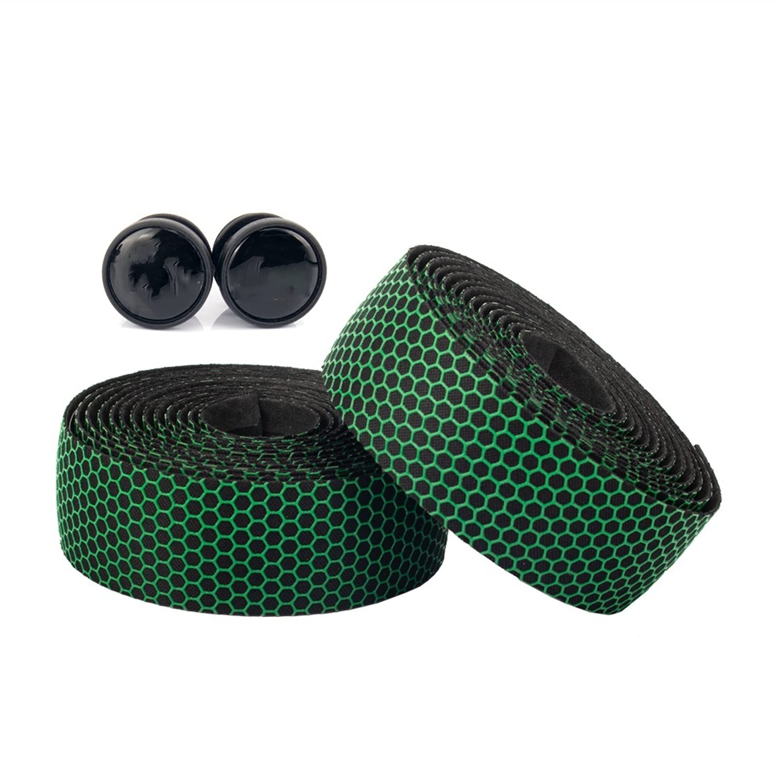 HUACHEN-LS Honeycomb Anti-Slip Cycling Handlebar Tape - Shock Absorbing EVA Silica Gel Road Bike Grip - Durable Bicycle Accessories for Comfortable Ride (Green) - Perfect for Road Bikes, Mountain Bikes & Commuting