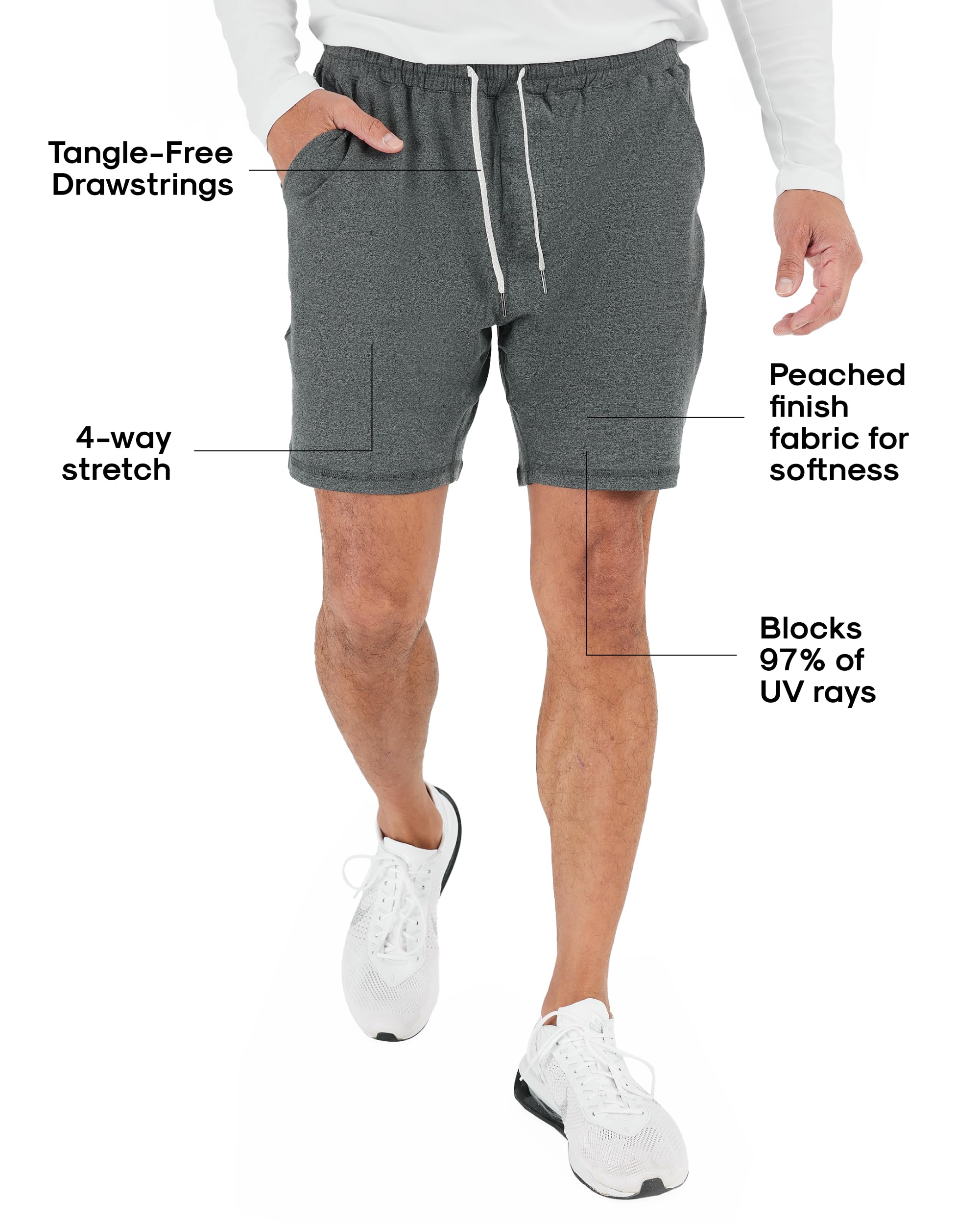 True Classic Men's Gym Shorts - Quick-Dry Fleece Liner & Pockets for Workout