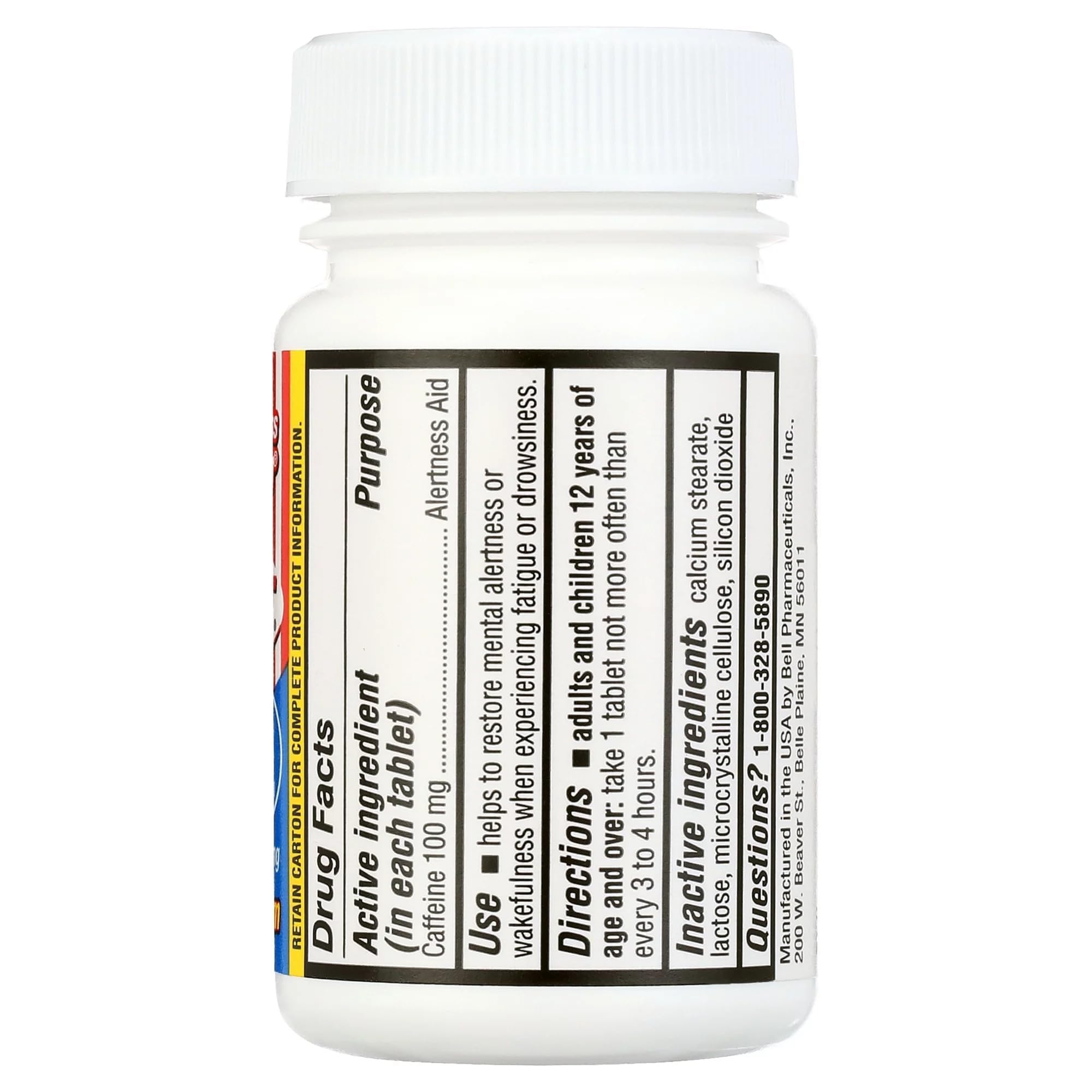Jet Alert Regular Strength 100mg Caffeine Tablets - 120 Count Bottle (Case of 36) | Stay Alert & Focused for Work, Study & Long Drives