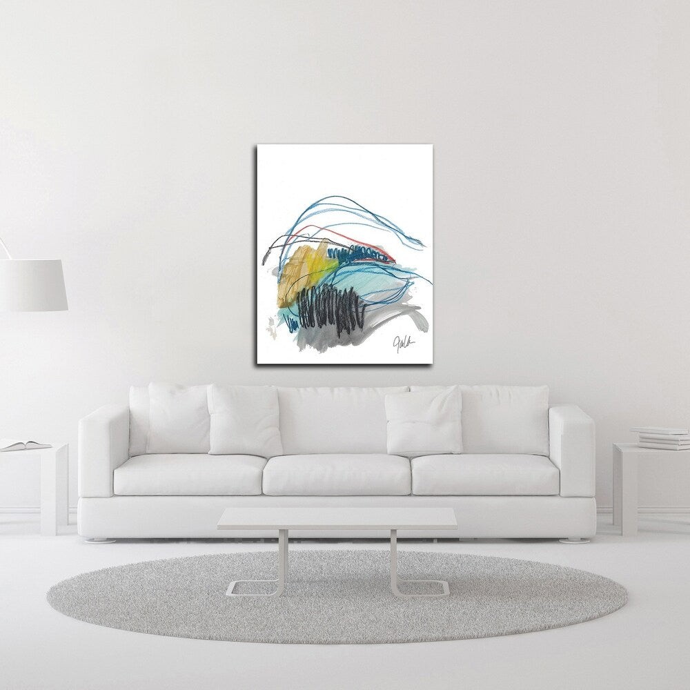 Abstract Landscape No. 19 by Jan Weiss - Premium Canvas Wall Art Print - Ready to Hang - Modern Home & Office Decor for Living Room, Bedroom or Workspace