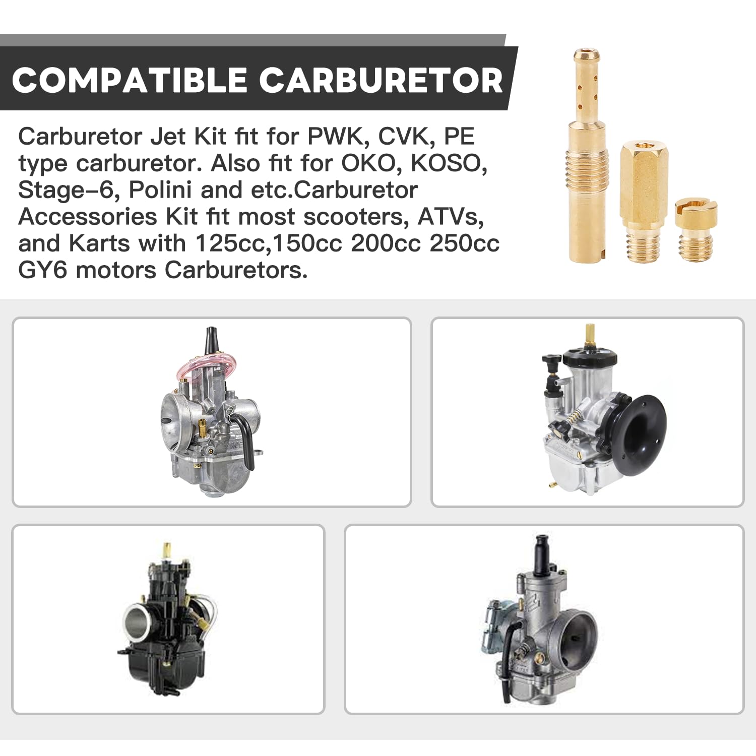40PCS Carburetor Main Jet & Slow Pilot Jet Kit - Compatible with Keihin OKO KOSO PE PWK (Replaces #SCL-2018090002-ZH-T-01/02 & SCL-2018090001/03-ZH-T-01) - Includes 10 Slow Pilot Jets & 30 Main Jets - Perfect for Motorcycle, ATV & Dirt Bike Carburetor Tuning & Performance Upgrades