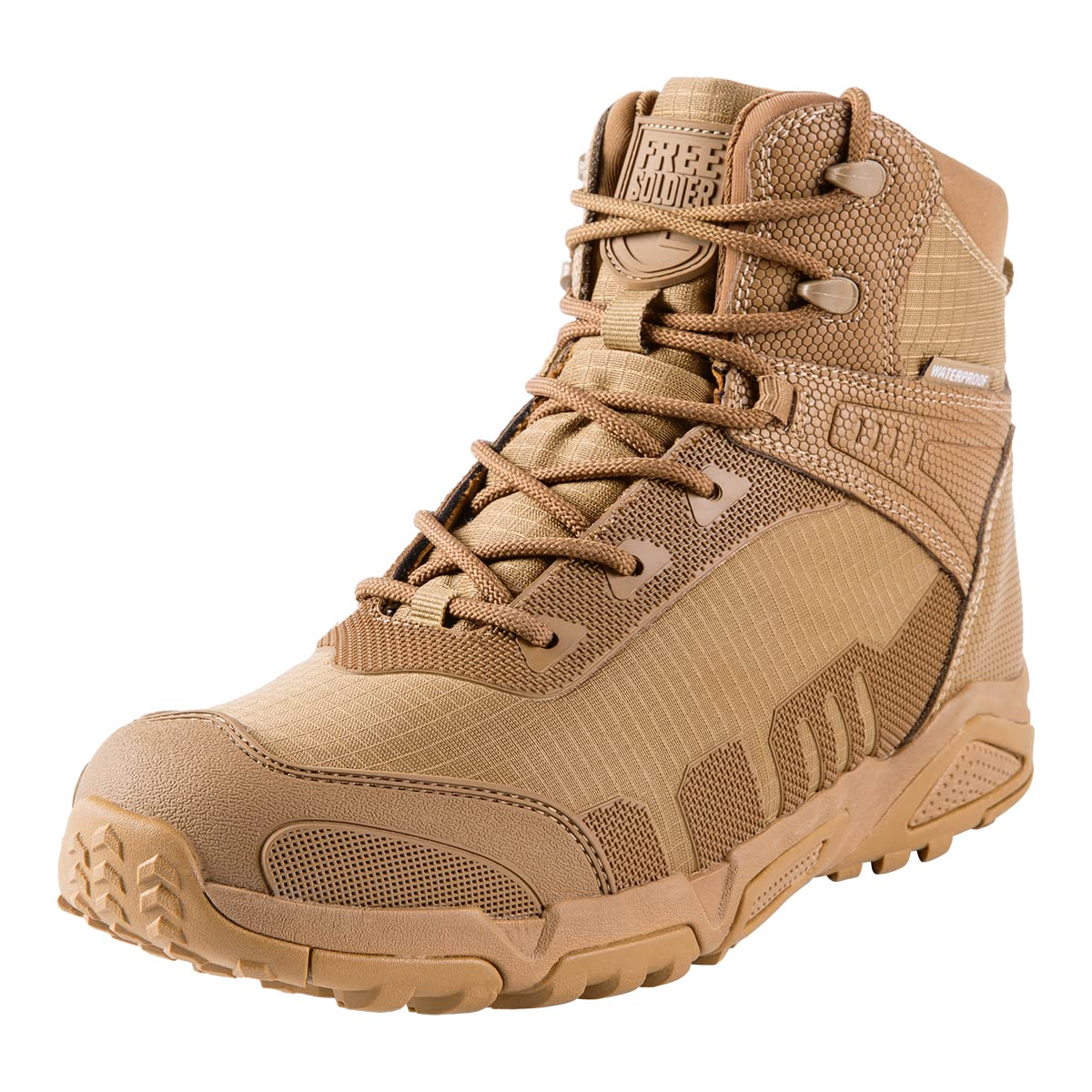 FREE SOLDIER Men's 6 Inch Tactical Ankle Boots - Lightweight Military Duty Work Boots, Breathable Desert Combat Boots for Hiking, Outdoor & Work - Perfect for Tactical Operations, Construction & Adventure Activities