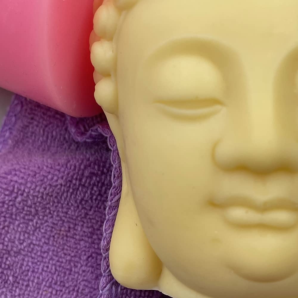 Large Buddha Head Candle Mold - Scented Wax & Aroma Gypsum Resin Craft Decor Silicone Molds for DIY Candle Making - Perfect for Home Decor, Meditation Spaces, and Spiritual Gift Giving