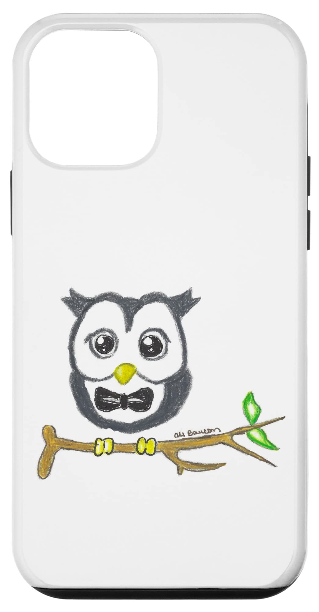 iPhone 12 Mini Cute Owl Bow Tie Phone Case - Slim Protective Cover for iPhone 12 Mini (5.4 Inch) - Perfect Gift for Animal Lovers, Office & School Accessory