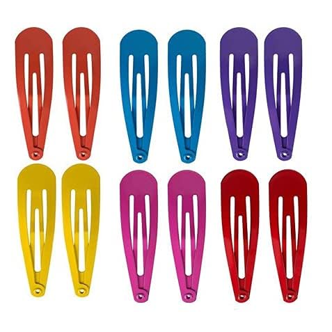 Boulevard No Slip Metal Snap Hair Clips for Women & Girls - 6 Pack Black Hair Barrettes for Long & Thick Hair - Perfect for School, Work & Everyday Styling