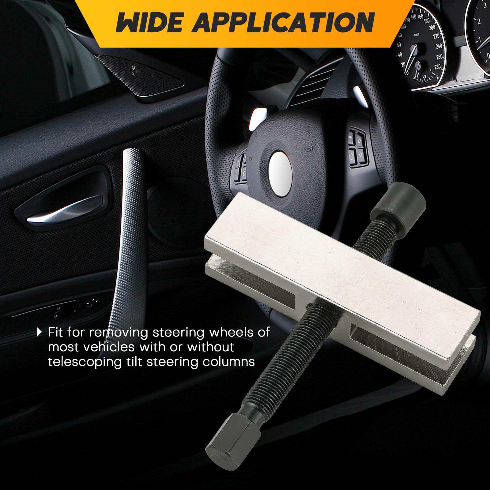 Professional Grade Automotive Steering Wheel Puller & Lock Plate Remover Kit - Heavy Duty Steering Wheel Repair Tool Set for Cars, SUVs, Trucks | Perfect for DIY Mechanics & Professional Auto Repairs