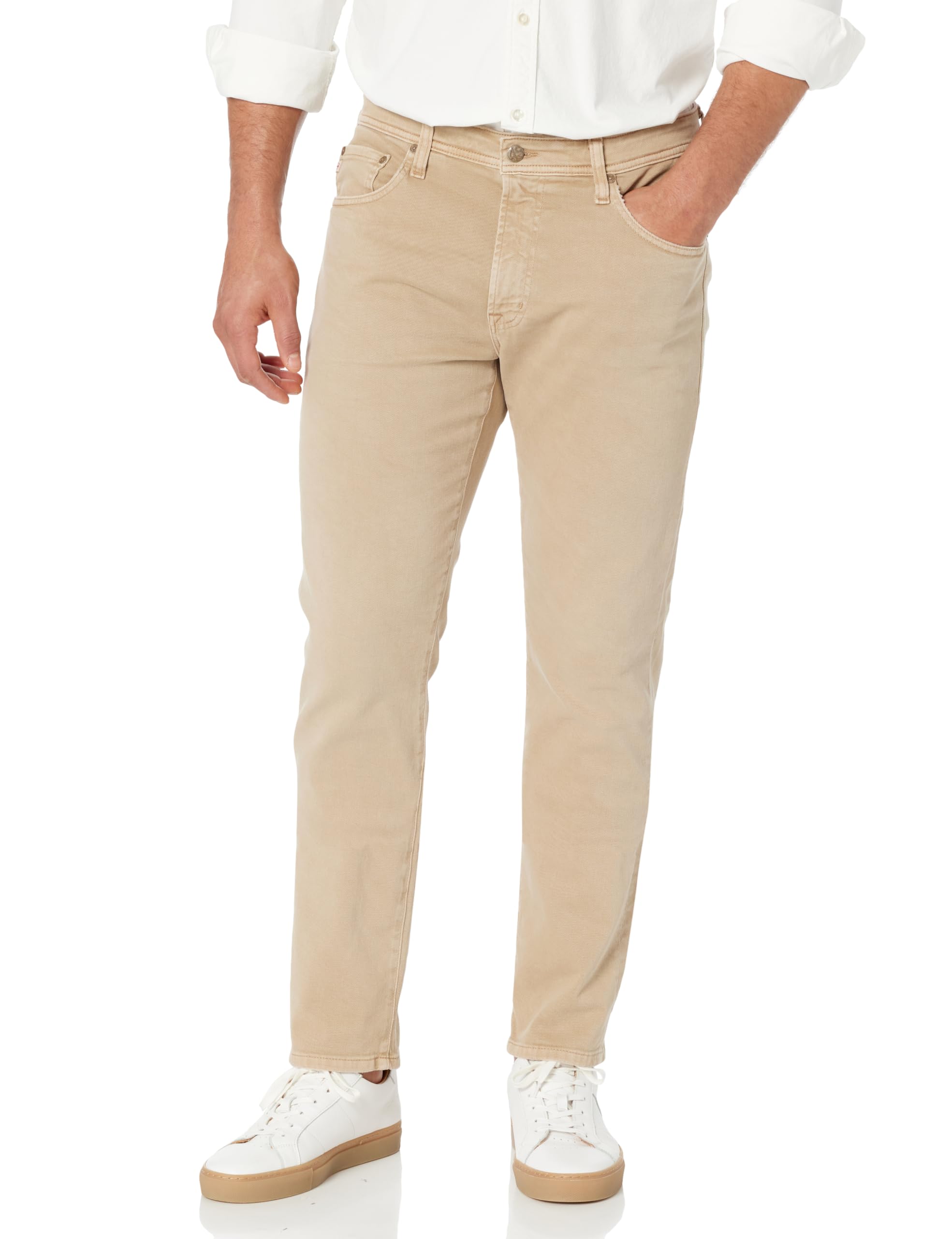 AG Jeans Men's Everett Slim Straight Fit Denim Jeans - Light Truffle Wash, Sulfur Finish | Casual Wear, Office Outfits & Everyday Style