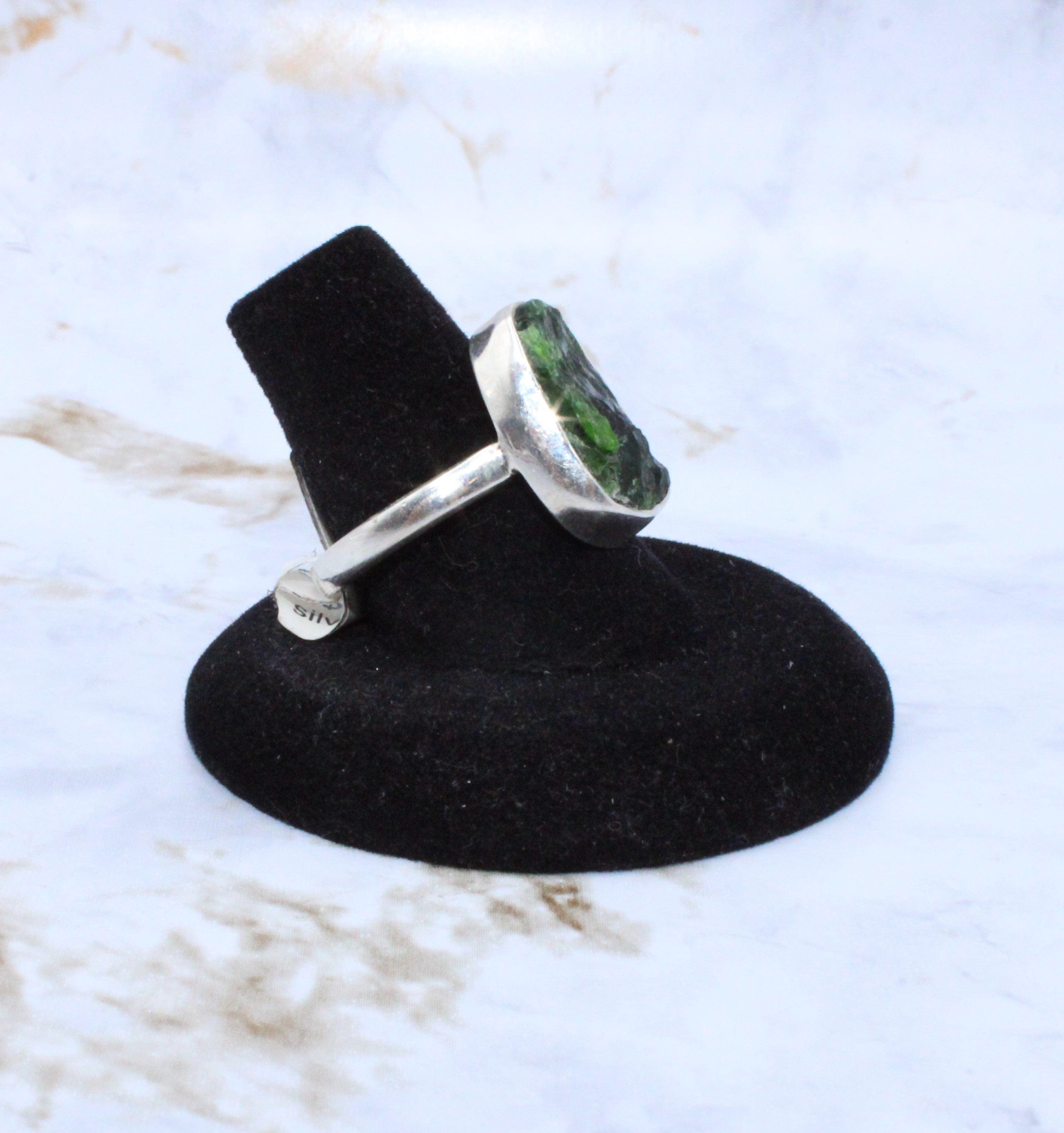 Diopside Sterling Silver Ring - Size 8.75 - Elegant Green Gemstone Jewelry for Women - Perfect for Weddings, Parties & Everyday Wear