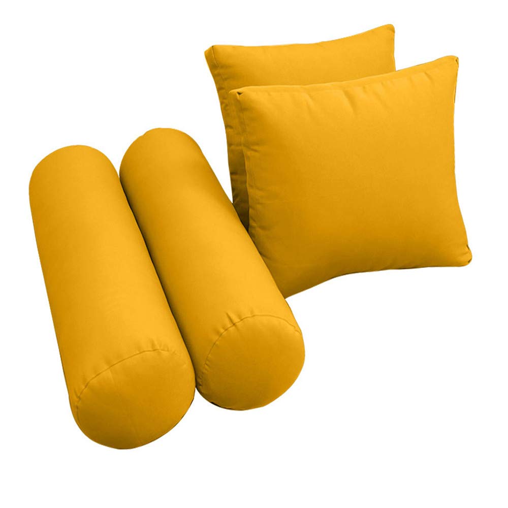 Style1 AD108 5-Piece Crib Size Outdoor Daybed Set - Knife Edge Mattress Cushion & Bolster Pillows for Patio, Poolside, or Garden Relaxation