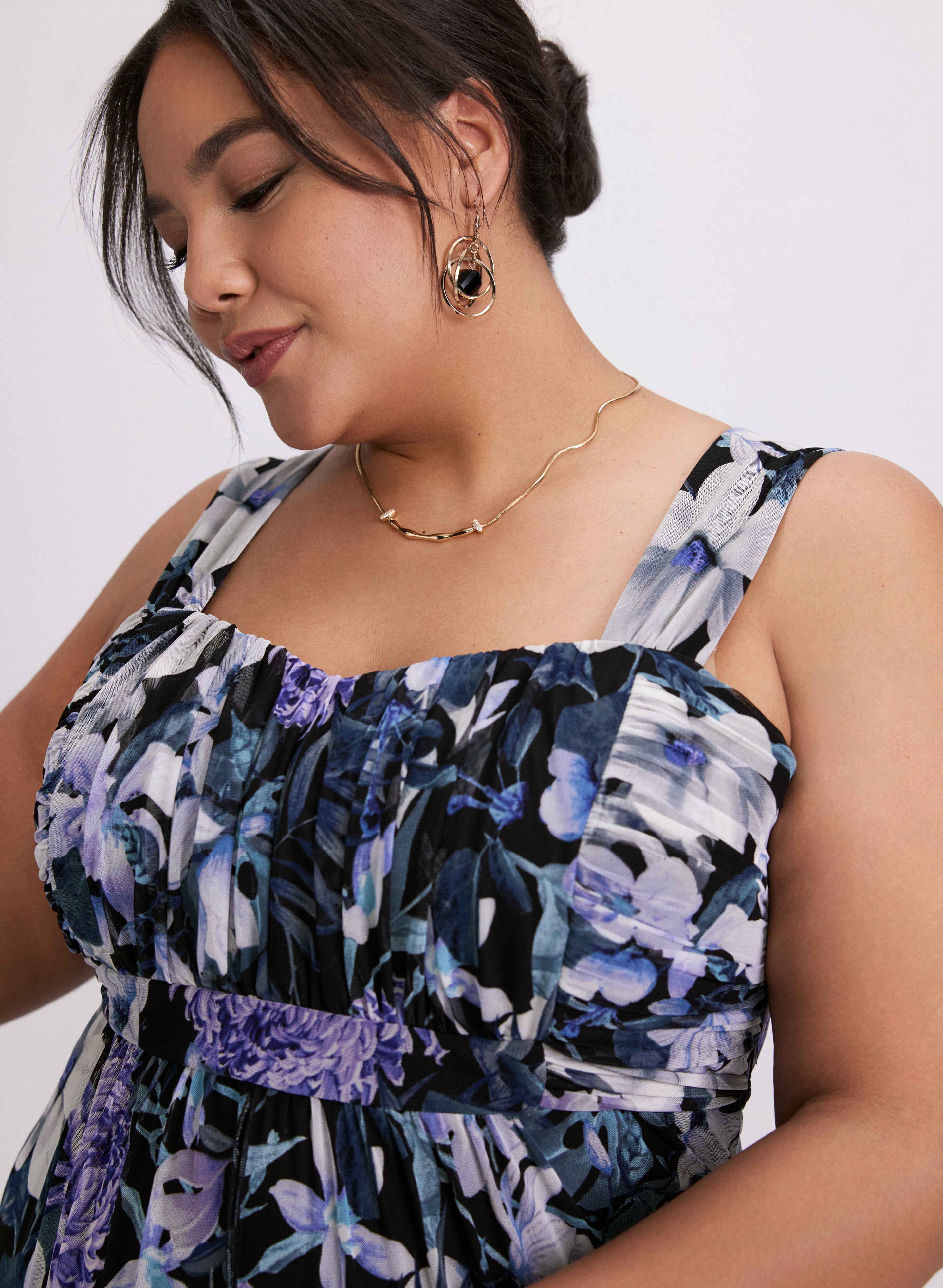 Floral Mesh Dress for Women - Elegant Summer Maxi Dress with Floral Print, Breathable & Lightweight - Perfect for Beach, Party, and Vacation Wear