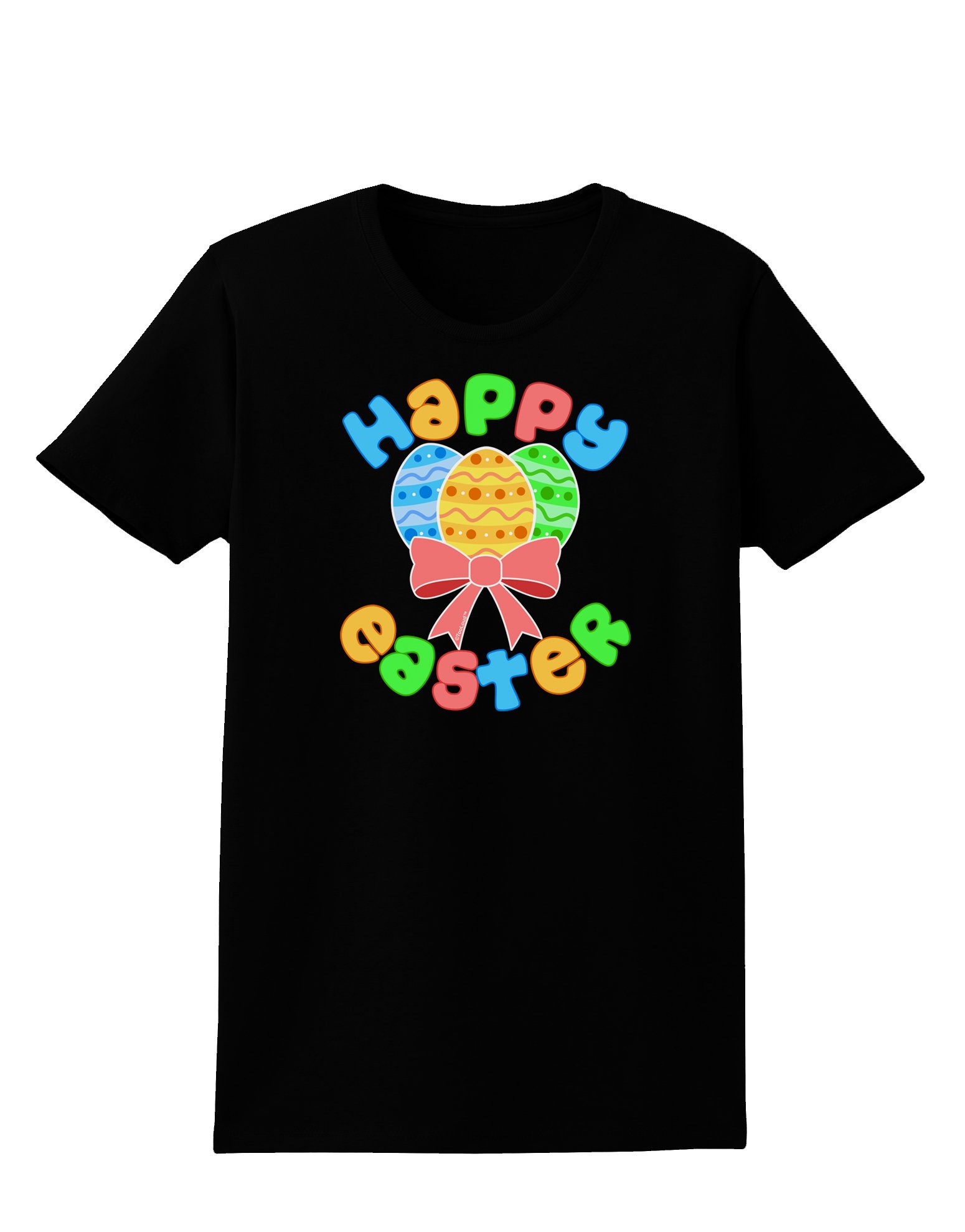 Happy Easter Womens Dark T-Shirt - Fun Holiday Party Outfit