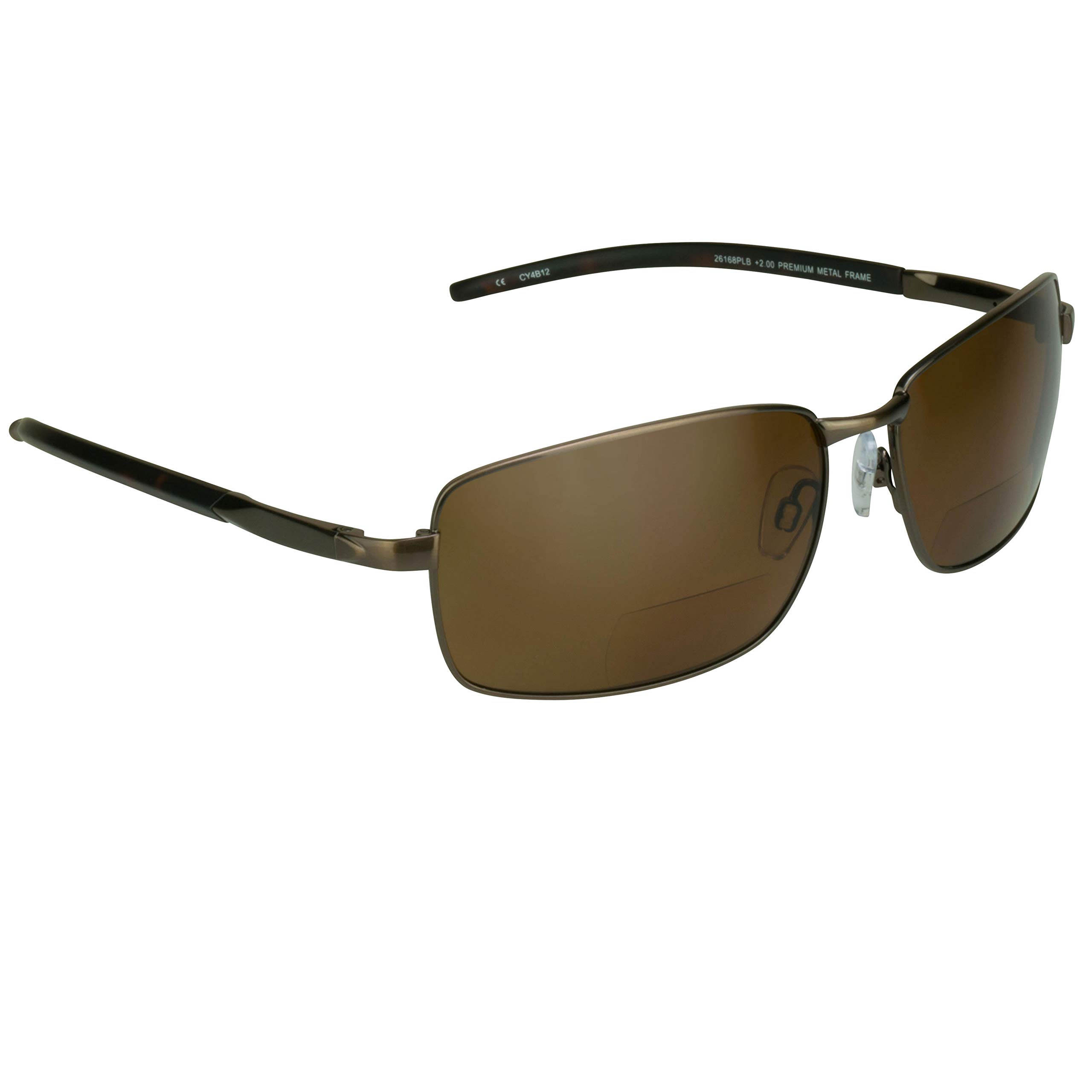 ProSPORT Polarized Bifocal Sunglasses for Men & Women - UV Protection, Anti-Glare Fishing Sunglasses with Metal Frame - Perfect for Outdoor Activities, Driving, and Beach Vacations