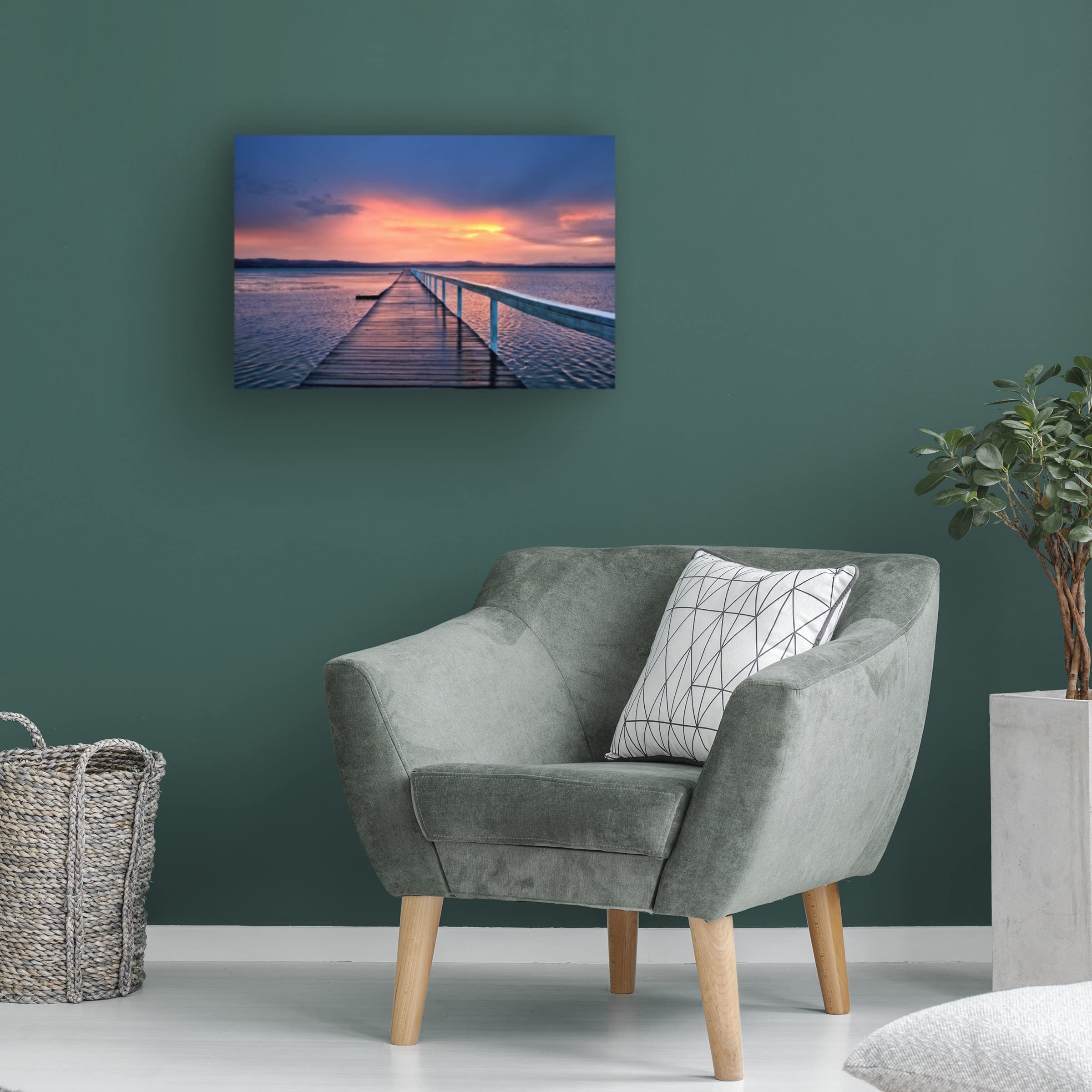 Trademark Fine Art 'Moody Sunset' Canvas Wall Art by Beata Czyzowska Young - Stunning Sunset Painting for Living Room, Bedroom & Office Decor