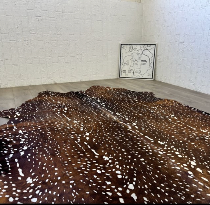 Premium Doe Print Cowhide Leather - Soft & Durable for DIY Crafts, Upholstery, and Home Decor Projects