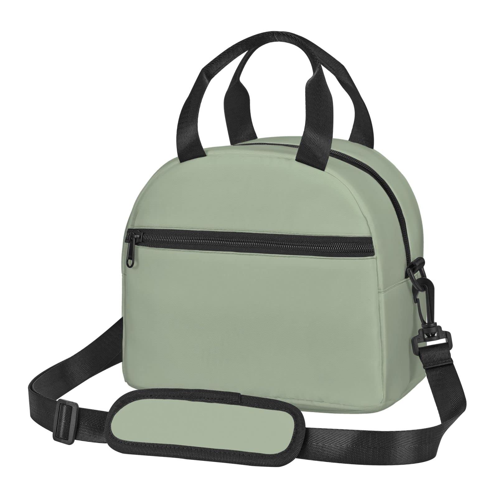 Sage Green Insulated Lunch Tote Bag - Eco-Friendly Goblincore Aesthetic Lunch Box for Women, Men & Kids | Soft Cooler for School, Work, Picnic & Travel | Danish Pastel Decor Reusable Lunch Bag