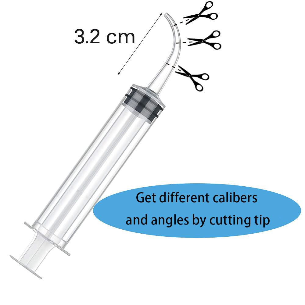 50 Pack Dental Irrigation Syringes with Curved Tip & Measurement - Oral Care Syringe for Tonsil Stones, Dentist Implants, Teeth Cleaning & Liquid Feeding - Perfect for Home Dental Care & Professional Use
