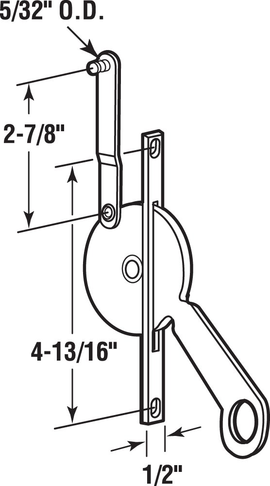Prime-Line H 3707 2-7/8 Inch Right-Hand Jalousie Window Operator - Single Pack for Easy Window Ventilation Control